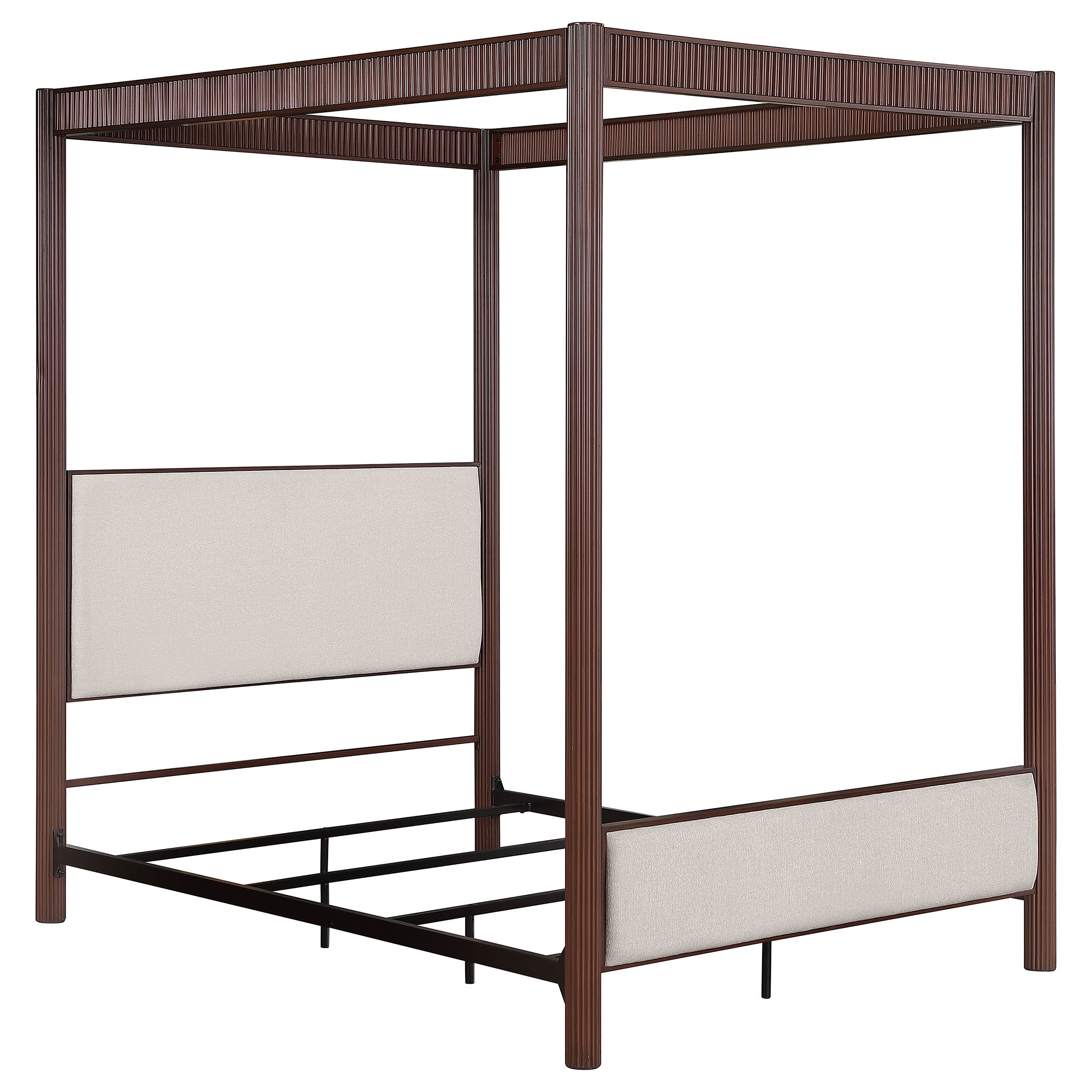 Dar Furniture - Coaster - Zimmerlee 89-inch Metal Eastern King Canopy Bed Rust Brown - 360331KE
