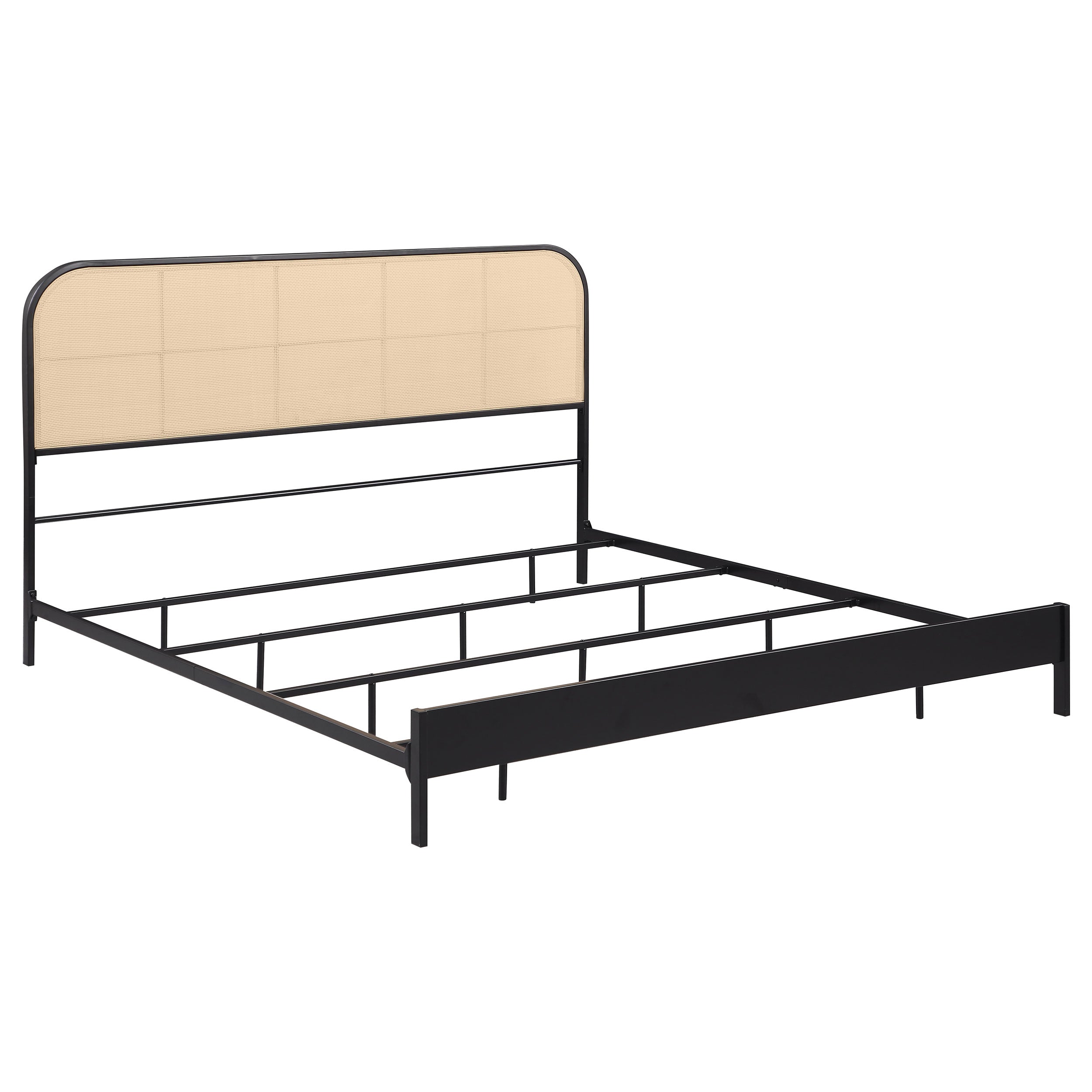 Dar Furniture - Coaster - Amherst Radio Weave Rattan Metal Eastern King Bed Black - 360351KE