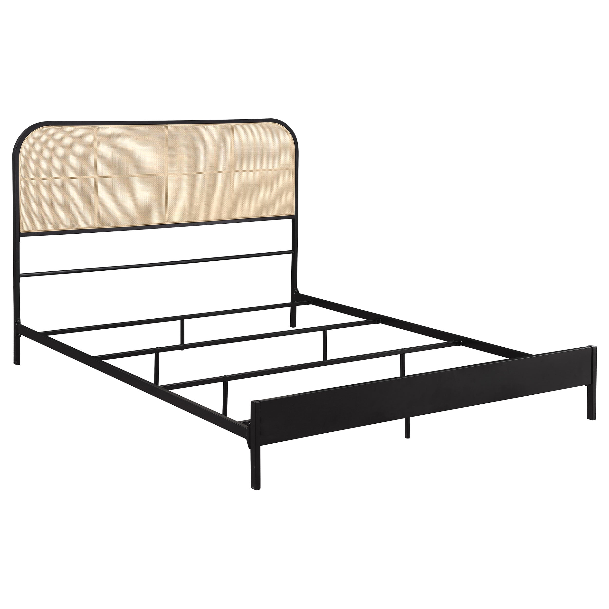 Dar Furniture - Coaster - Amherst Radio Weave Rattan Metal Queen Bed Black - 360351Q