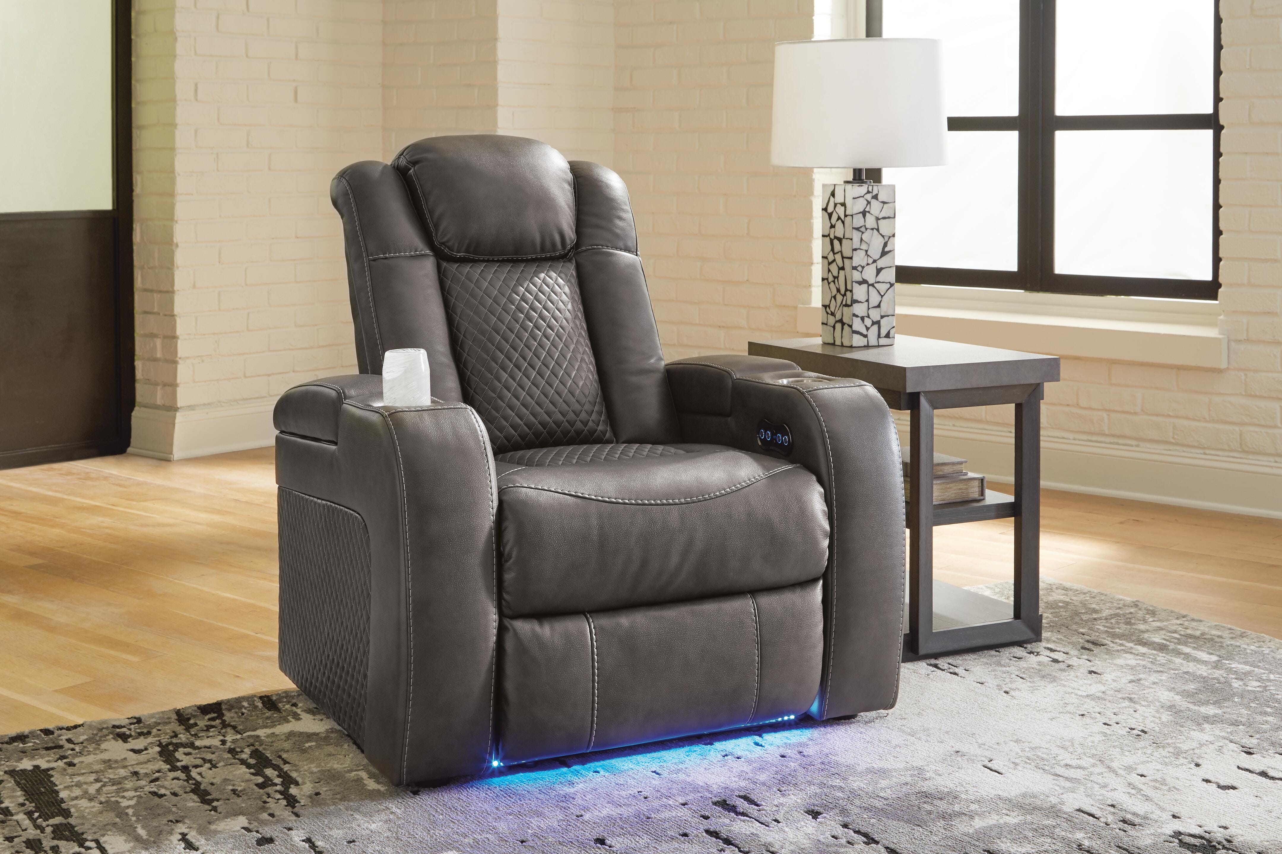 Dar Furniture - Ashley Furniture - Fyne-Dyme Power Recliner - PWR Recliner/ADJ Headrest / Shadow - 3660213