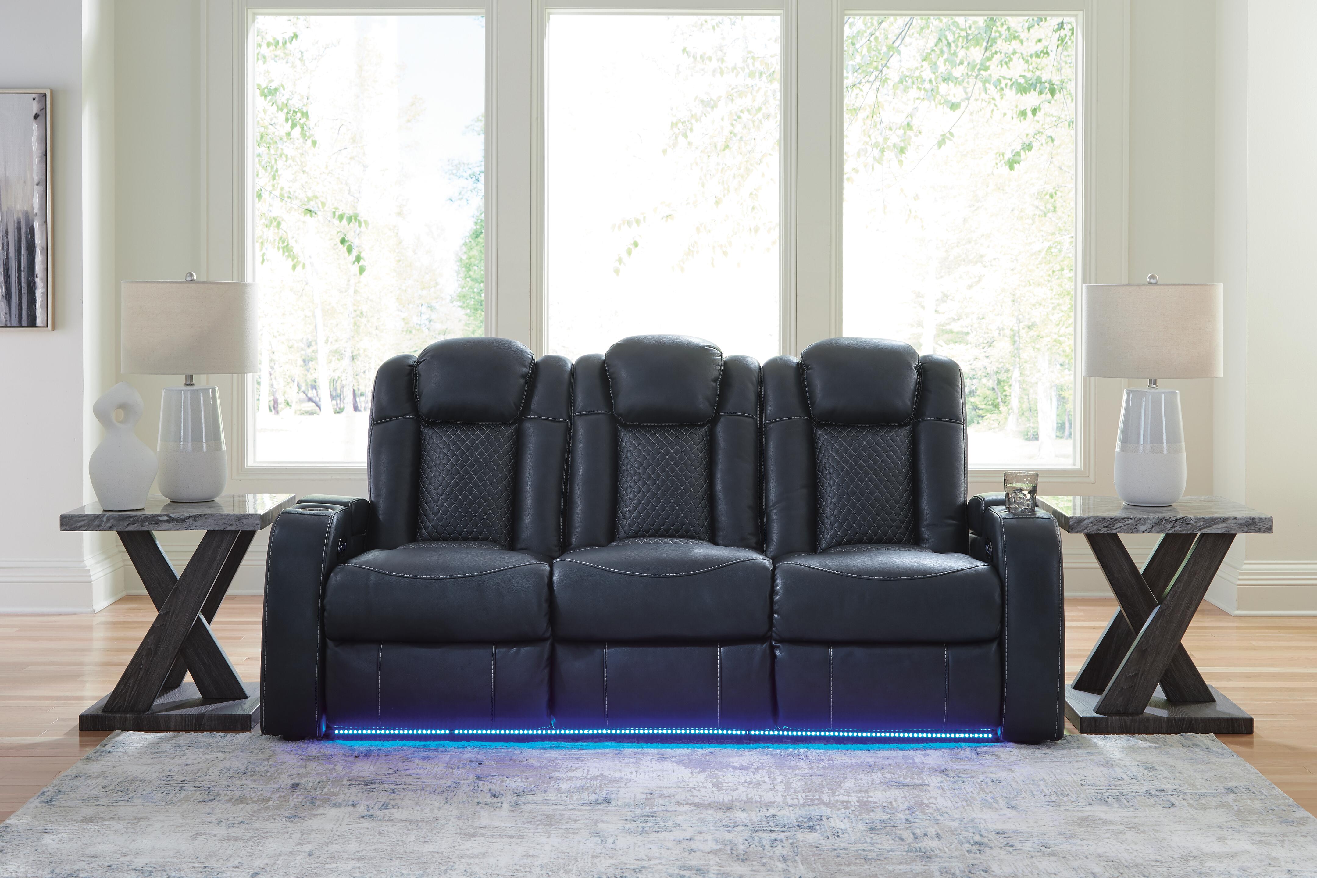 Dar Furniture - Ashley Furniture - Fyne-Dyme Power Reclining Sofa - PWR REC Sofa with ADJ Headrest / Sapphire - 3660315