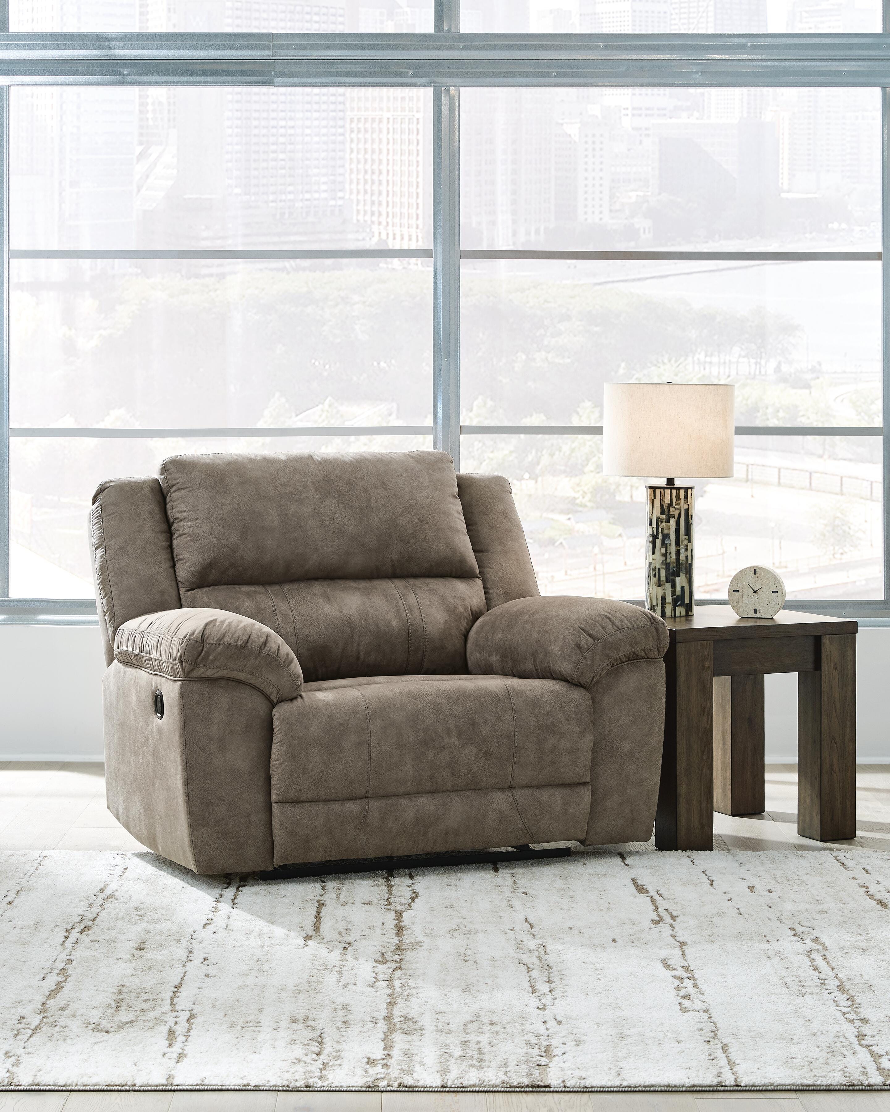 Dar Furniture - Ashley Furniture - Laresview Oversized Recliner - Zero Wall Wide Seat Recliner / Fossil - 3720352