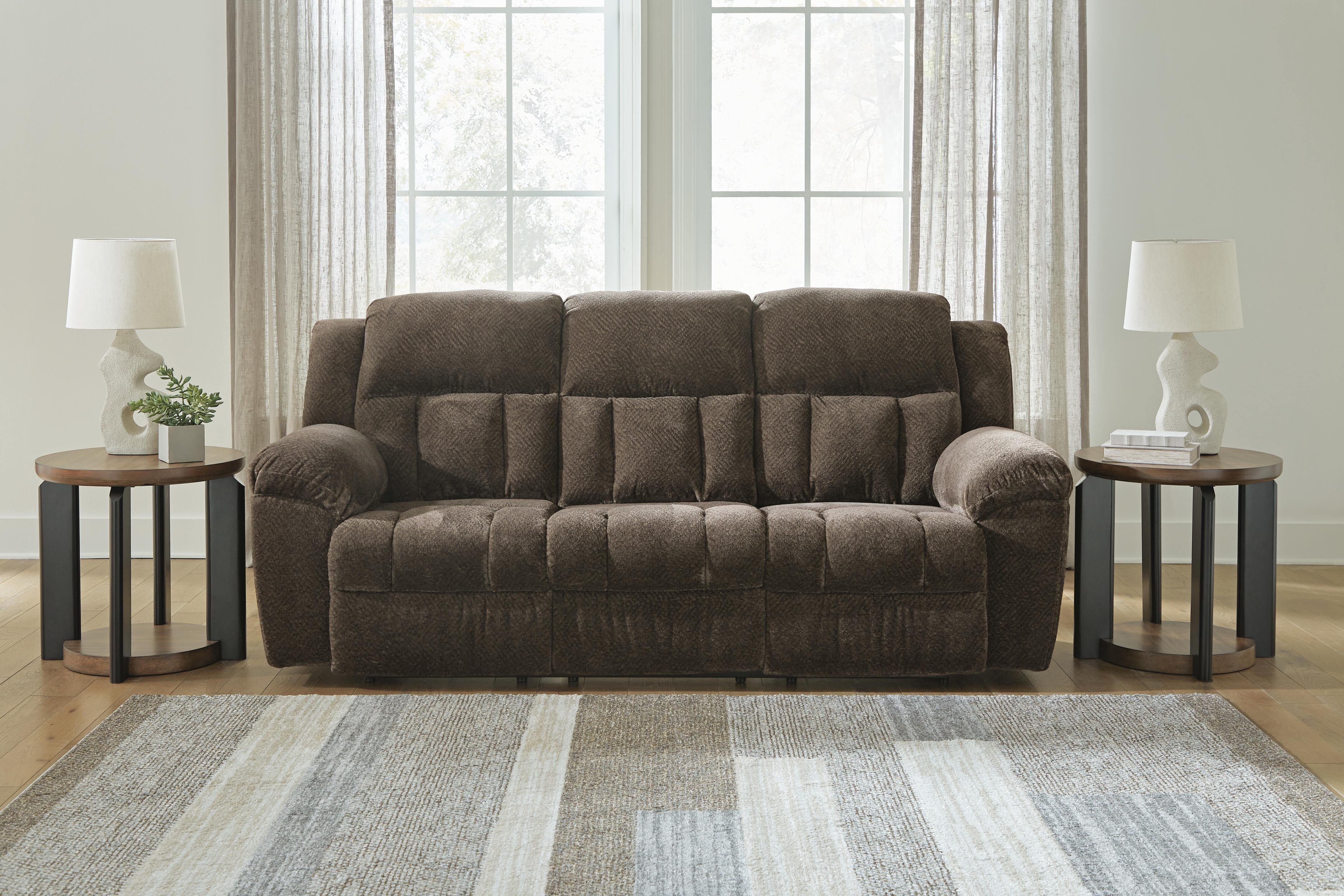 Dar Furniture - Ashley Furniture - Frohn Reclining Sofa - Reclining Sofa / Chocolate - 3740788
