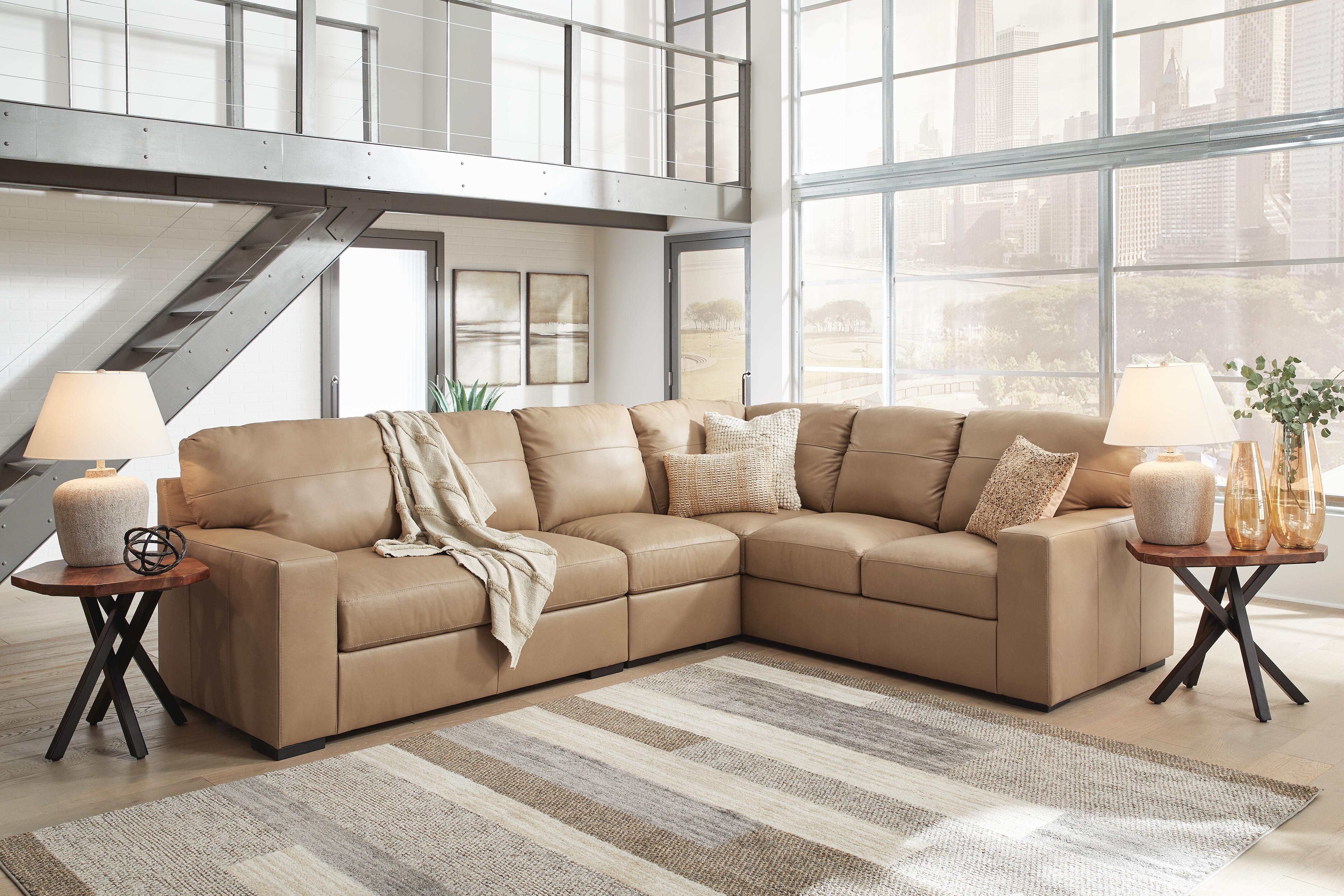 Dar Furniture - Ashley Furniture - Bandon 3-Piece Sectional - RAF 3-Piece Sectional / Toffee - 38006S4
