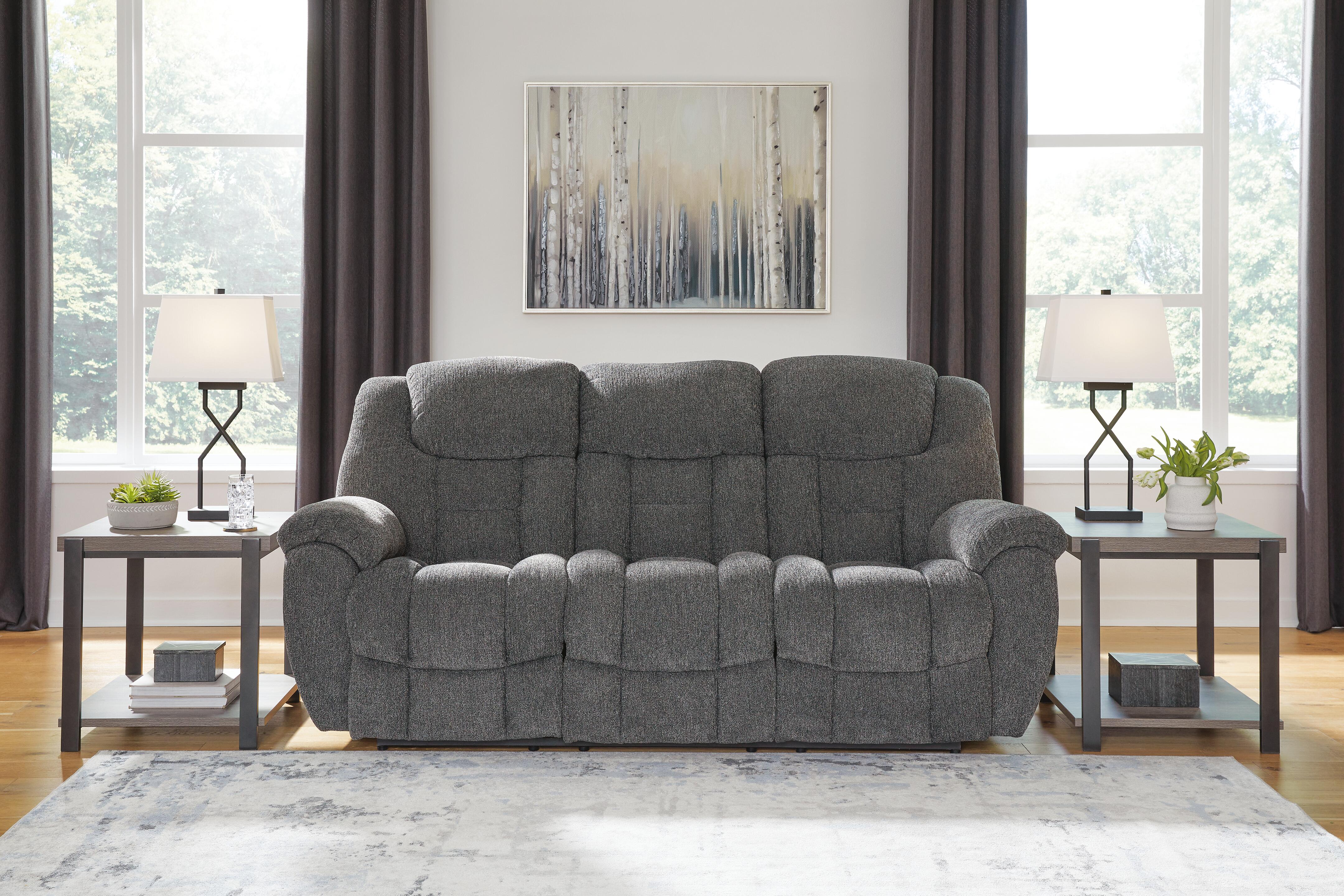 Dar Furniture - Ashley Furniture - Foreside Reclining Sofa - Reclining Sofa / Charcoal - 3810488