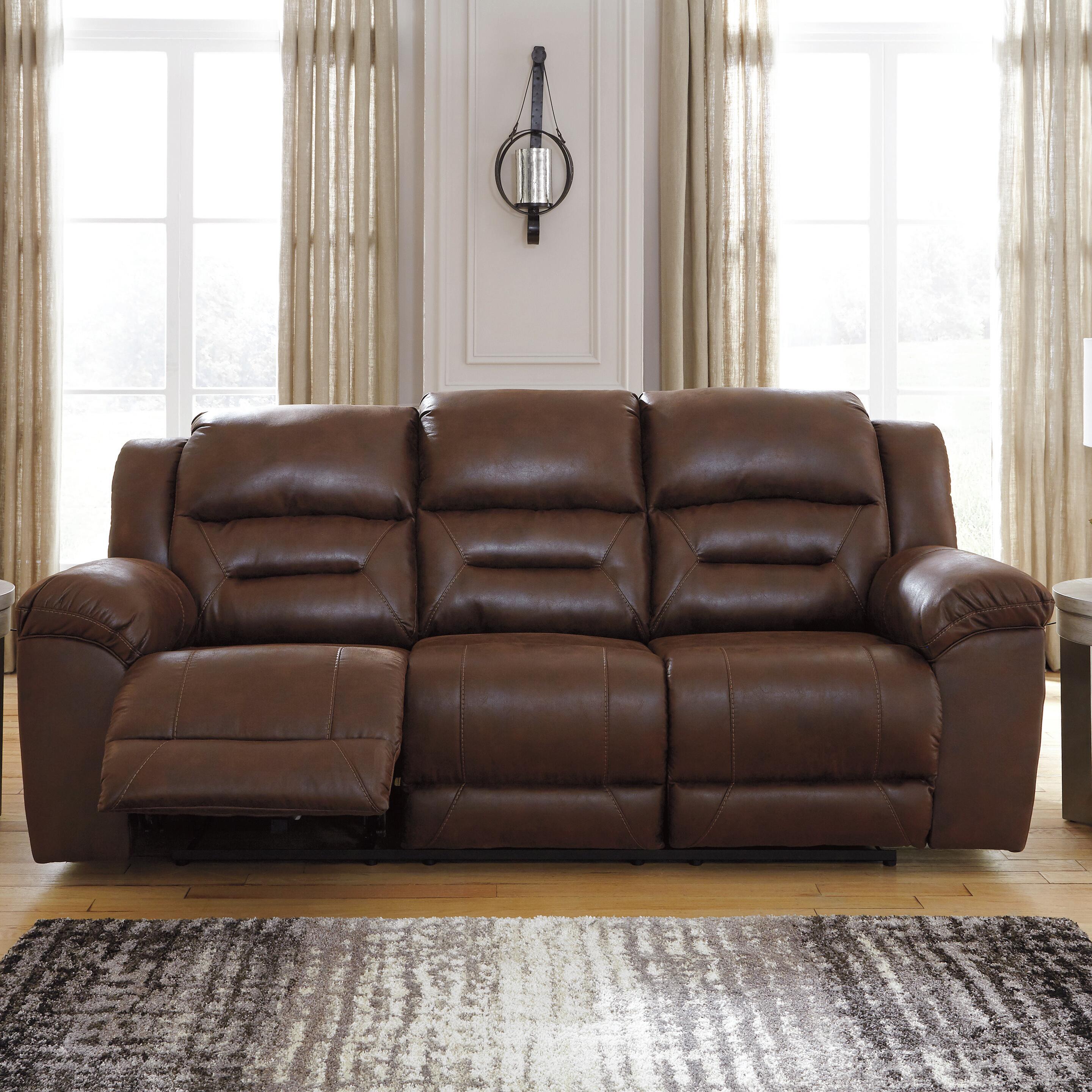 Dar Furniture - Ashley Furniture - Stoneland Power Reclining Sofa - Reclining Power Sofa / Chocolate - 3990487