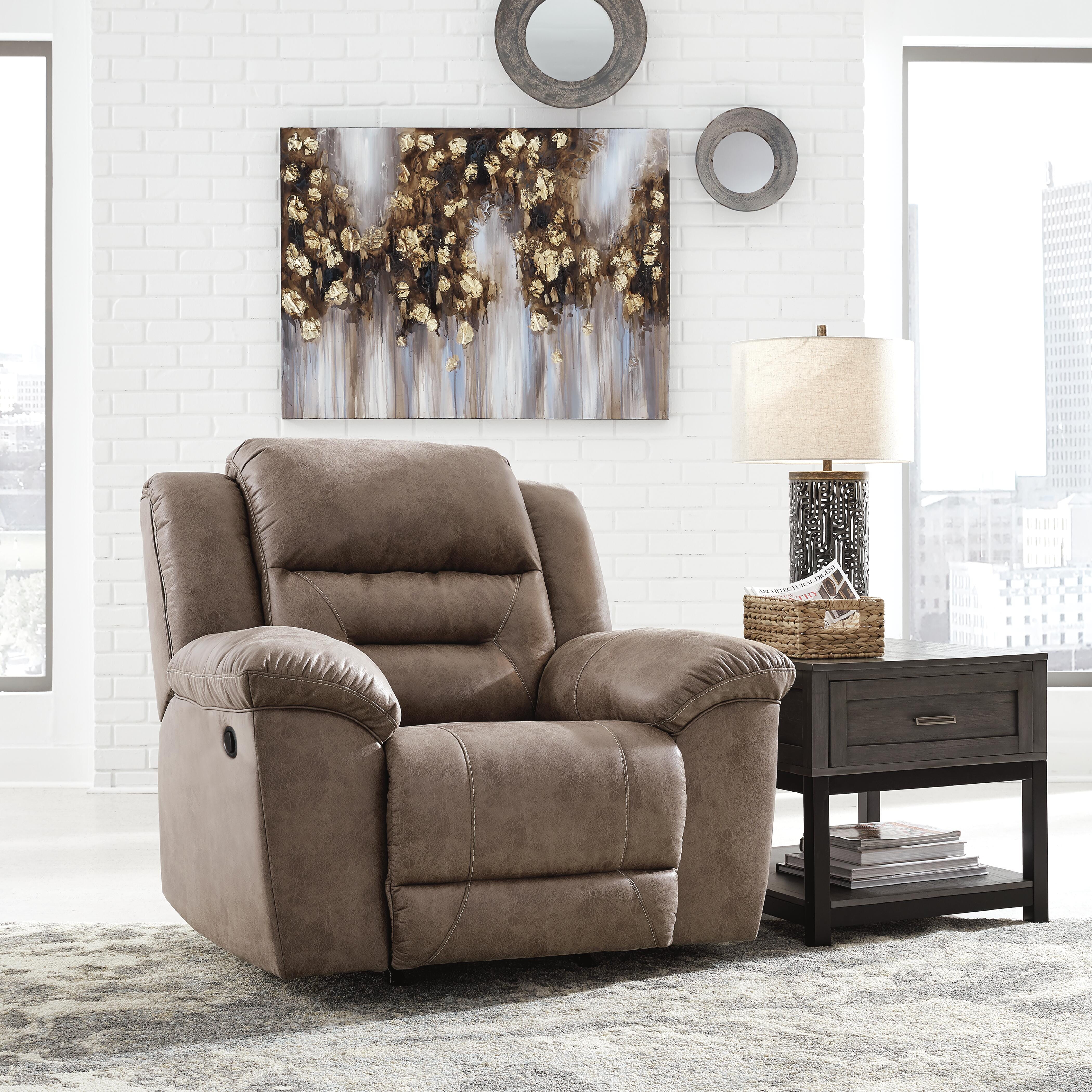 Dar Furniture - Ashley Furniture - Stoneland Recliner - Rocker Recliner / Fossil - 3990525