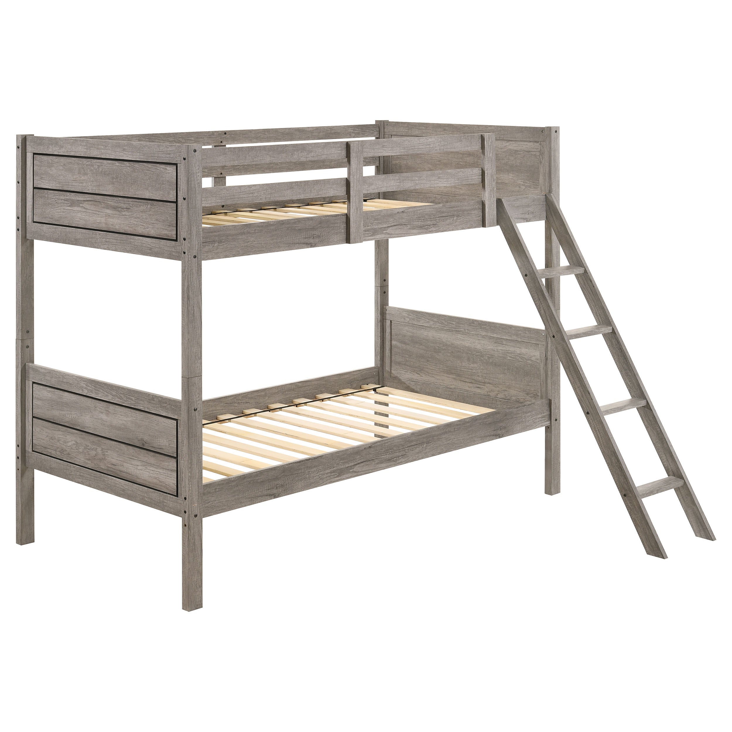 Dar Furniture - Coaster - Ryder Wood Twin Over Twin Bunk Bed Weathered Taupe - 400818