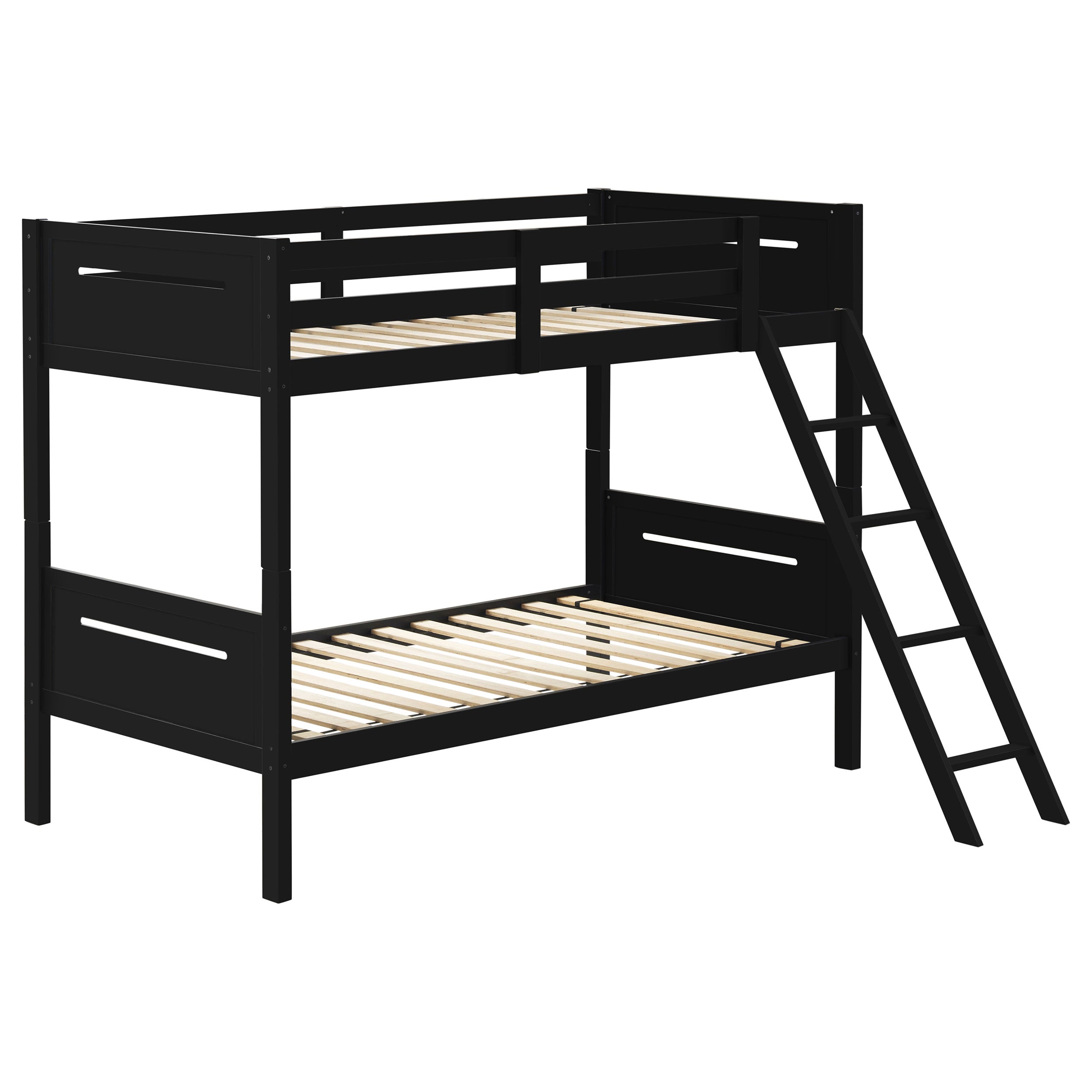 Dar Furniture - Coaster - Littleton Wood Twin Over Twin Bunk Bed Black - 405051BLK