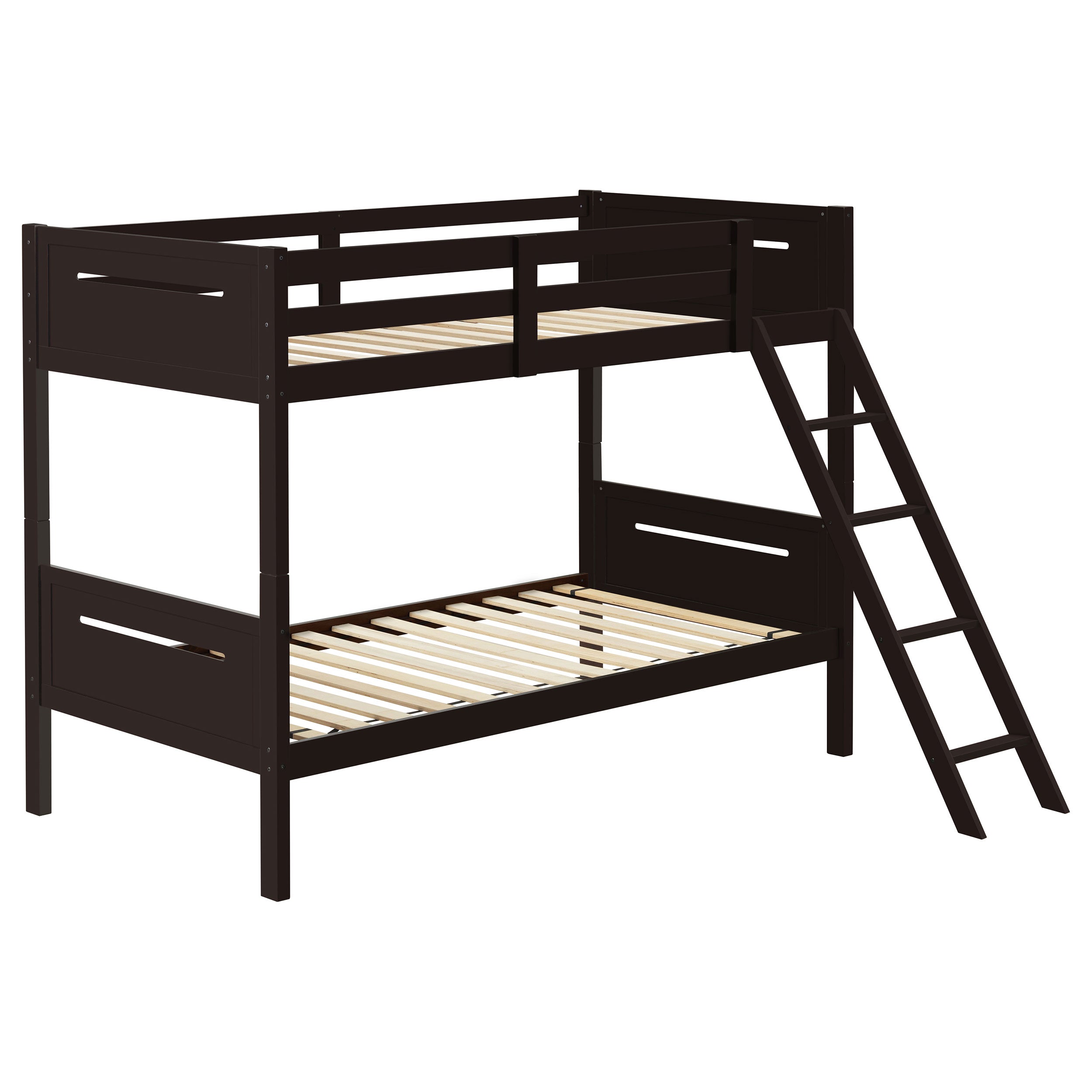 Dar Furniture - Coaster - Littleton Wood Twin Over Twin Bunk Bed Espresso - 405051BRN