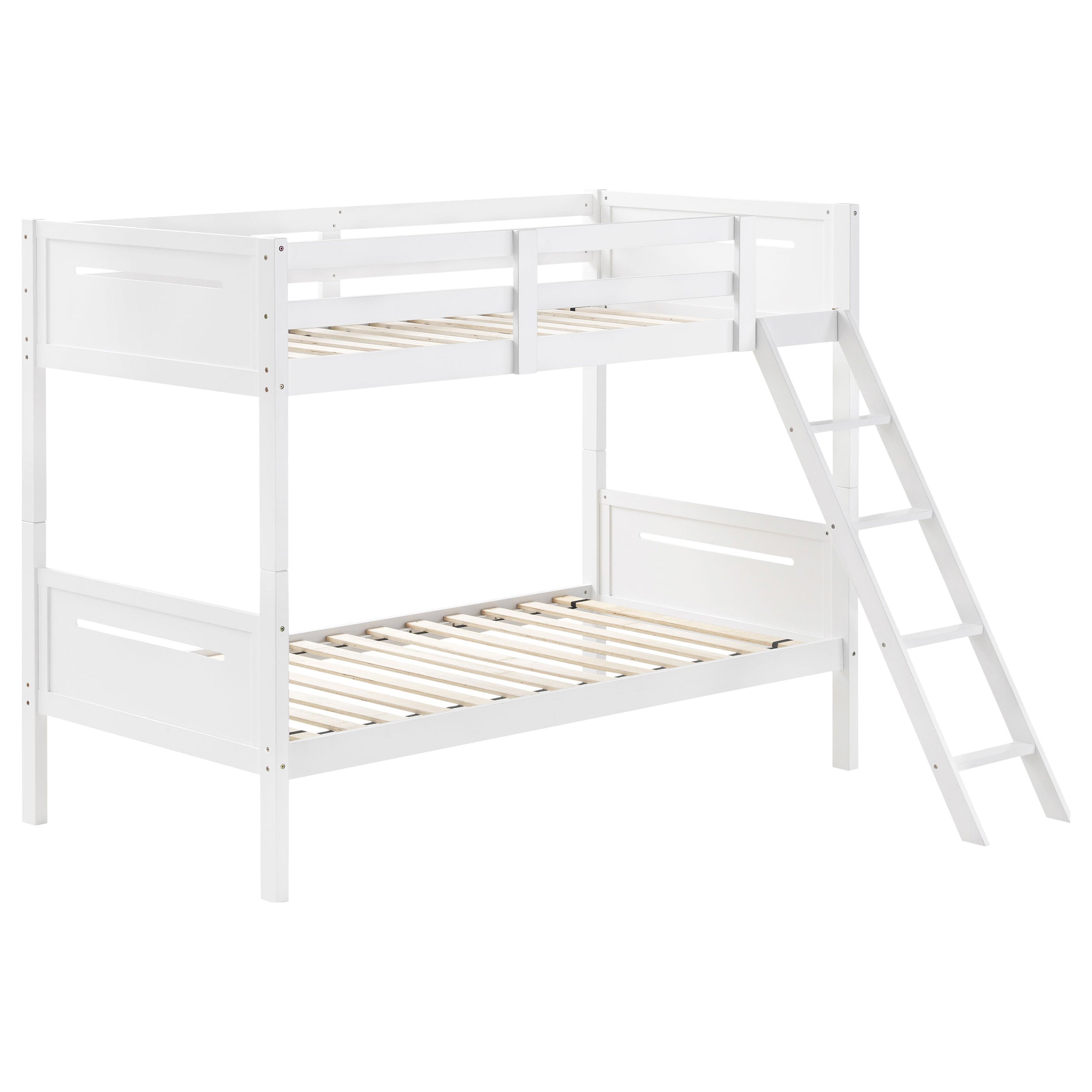 Dar Furniture - Coaster - Littleton Wood Twin Over Twin Bunk Bed White - 405051WHT
