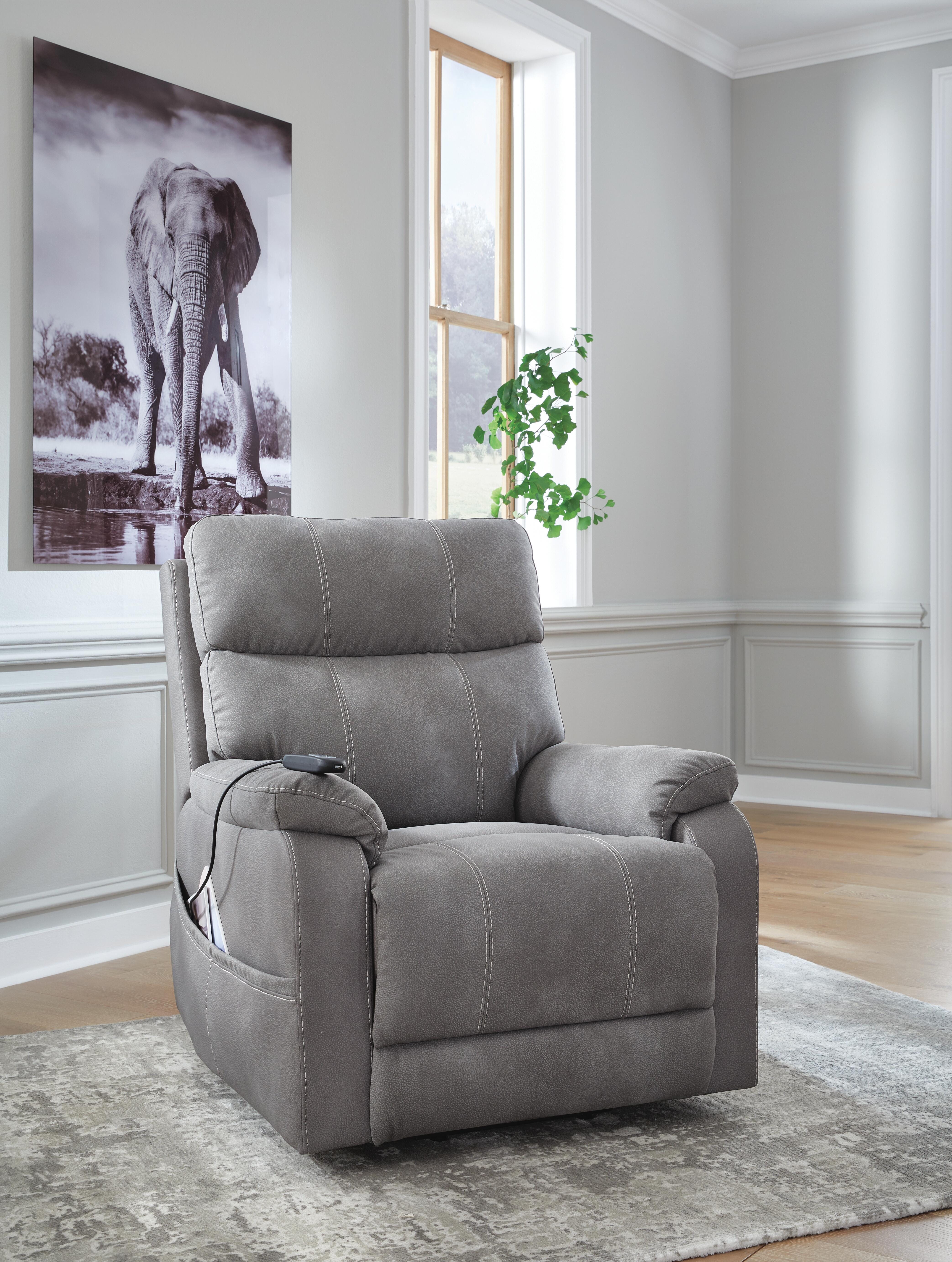 Dar Furniture - Ashley Furniture - Next-Gen Durapella Power Lift Recliner - Power Lift Recliner / Slate - 4070812