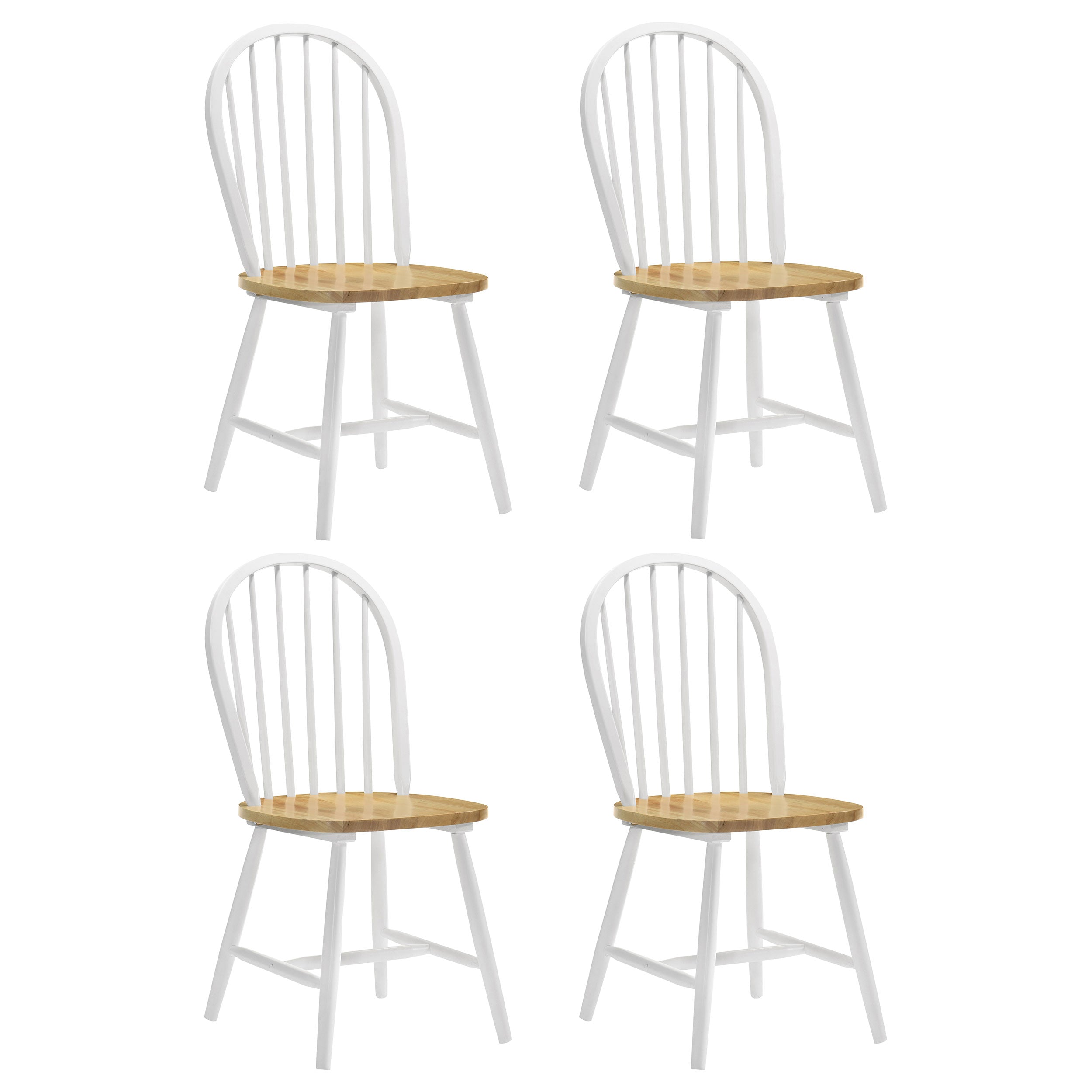 Dar Furniture - Coaster - Cinder Wood Dining Side Chair White (Set of 4) - 4129