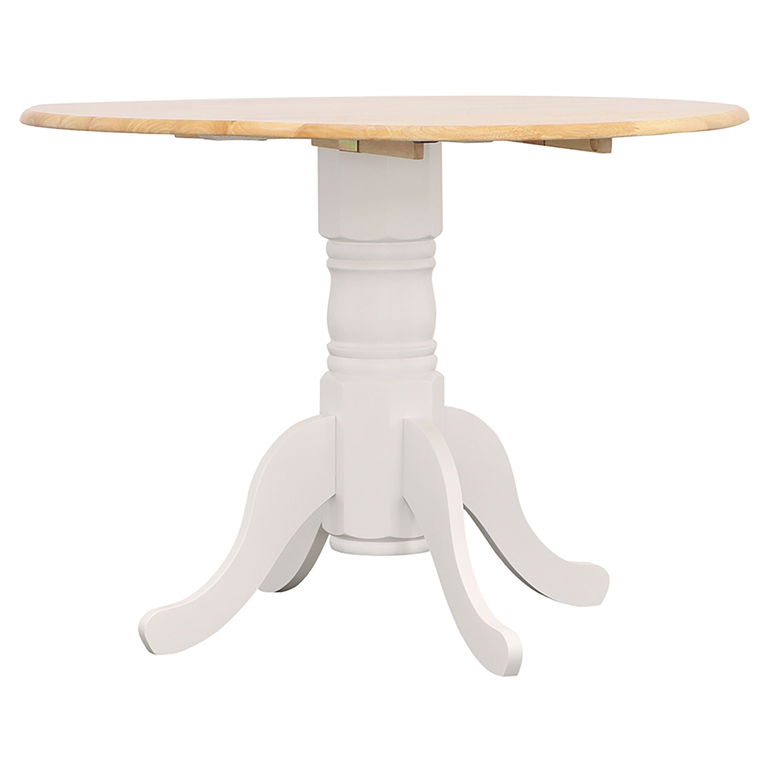 Dar Furniture - Coaster - Allison Round 40-inch Drop Leaf Extension Dining Table White - 4241