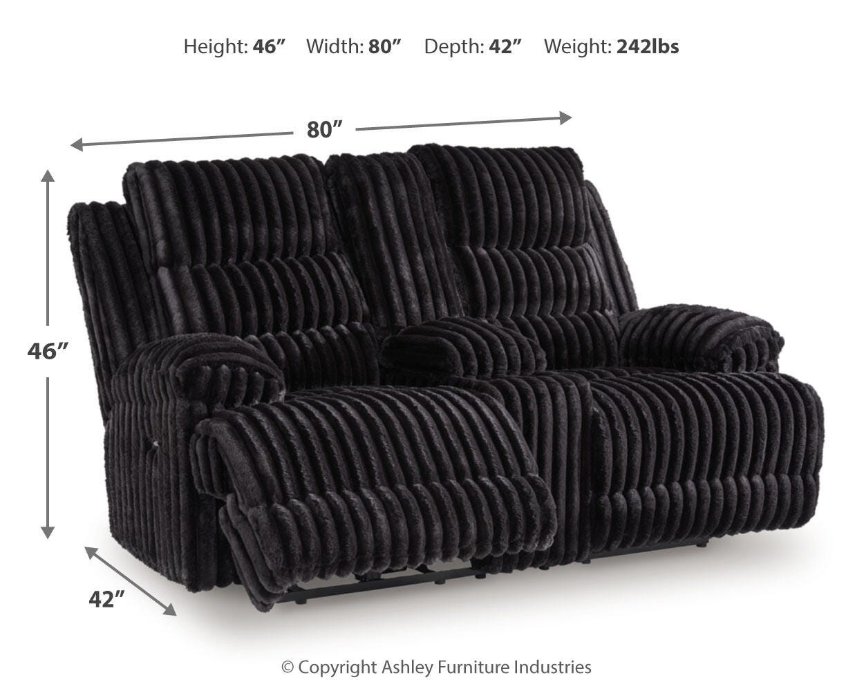 Rhine Falls Power Reclining Loveseat with Console