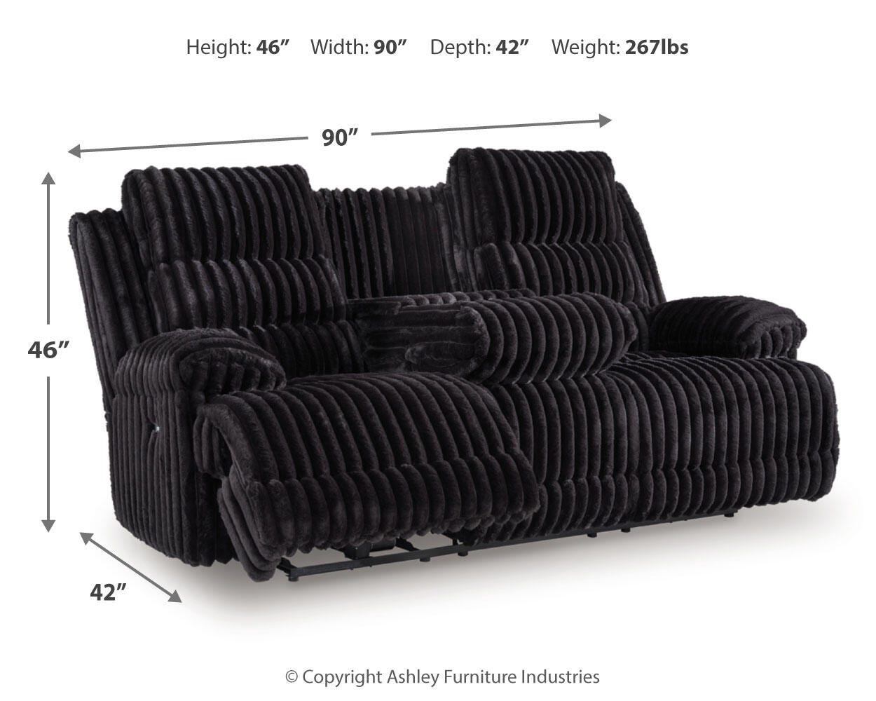 Rhine Falls Power Reclining Sofa with Drop Down Table