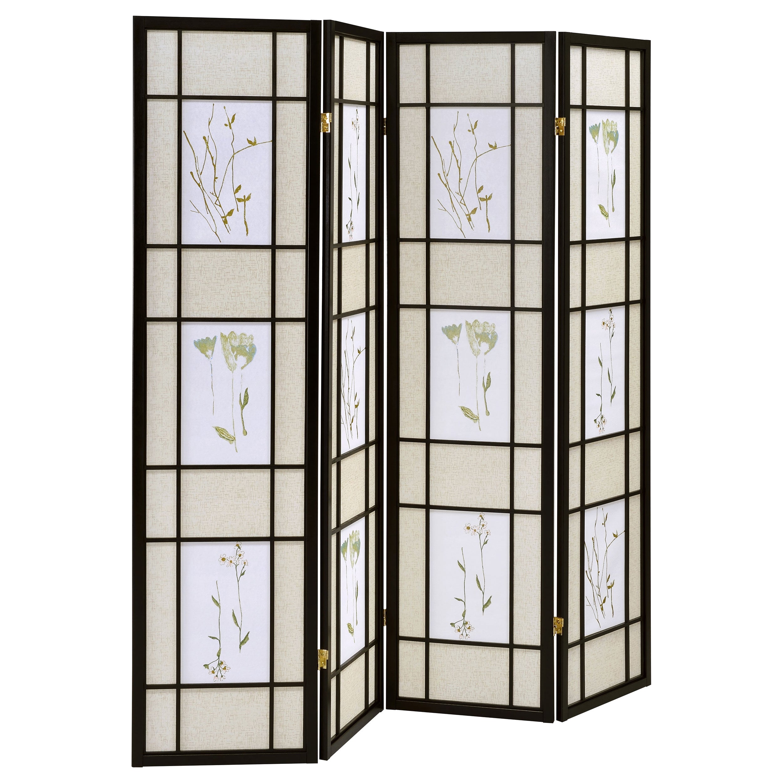 Dar Furniture - Coaster - Catabella 4-Panel Room Divider Folding Shoji Screen Floral - 4407