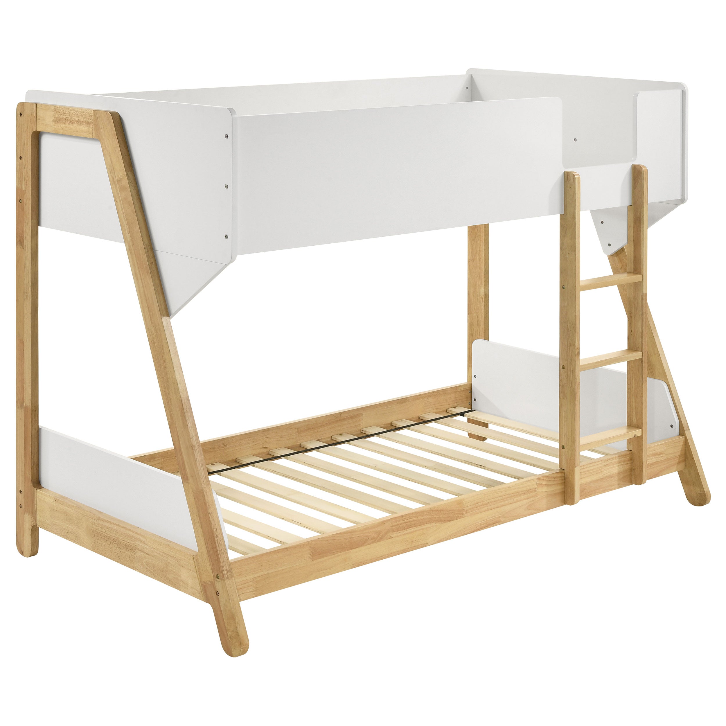 Dar Furniture - Coaster - Wyatt Wood Twin Over Twin Bunk Bed White and Natural  - 460510