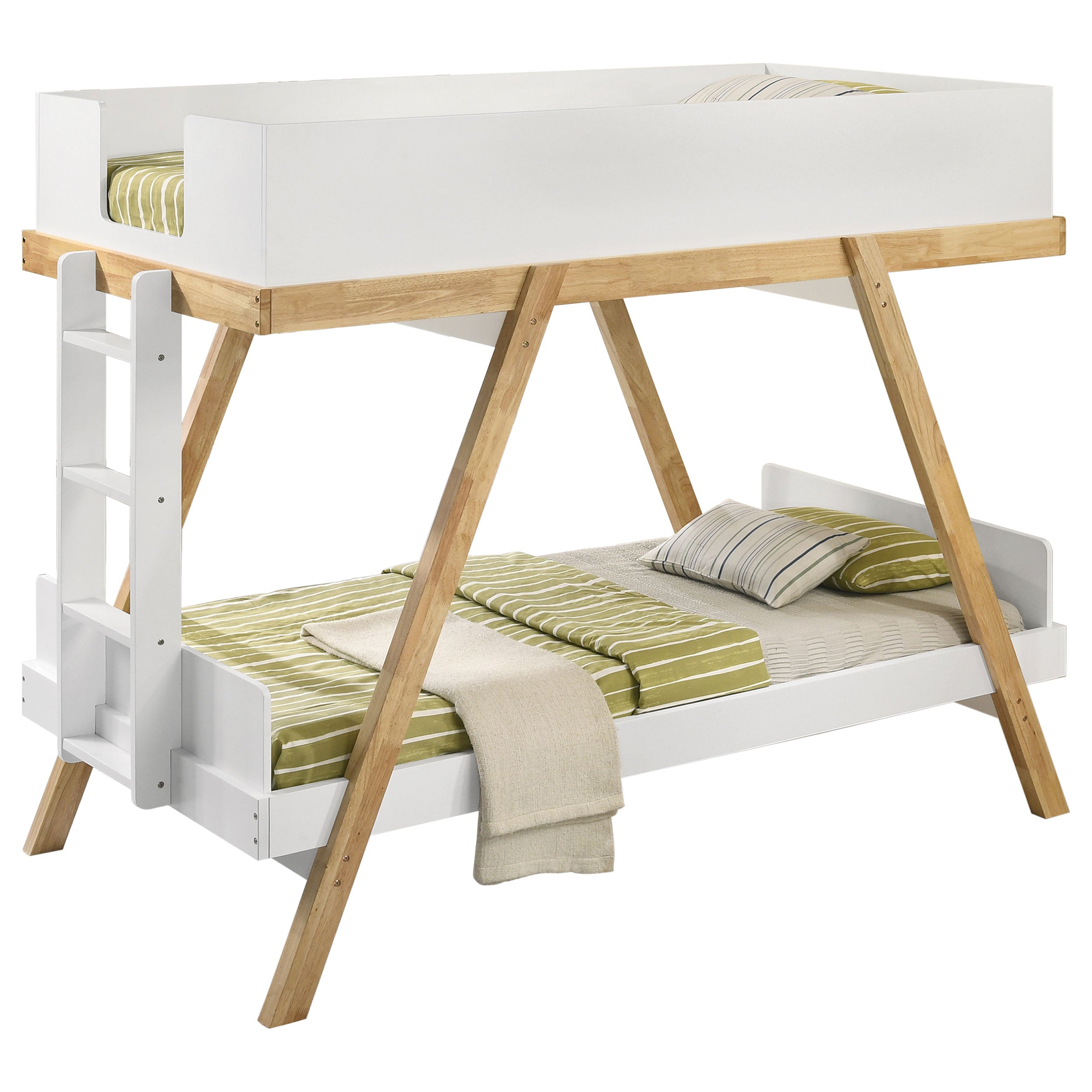 Dar Furniture - Coaster - Frankie Twin Over Twin Bunk Bed with 7-inch Mattresses White - 460570T-SM