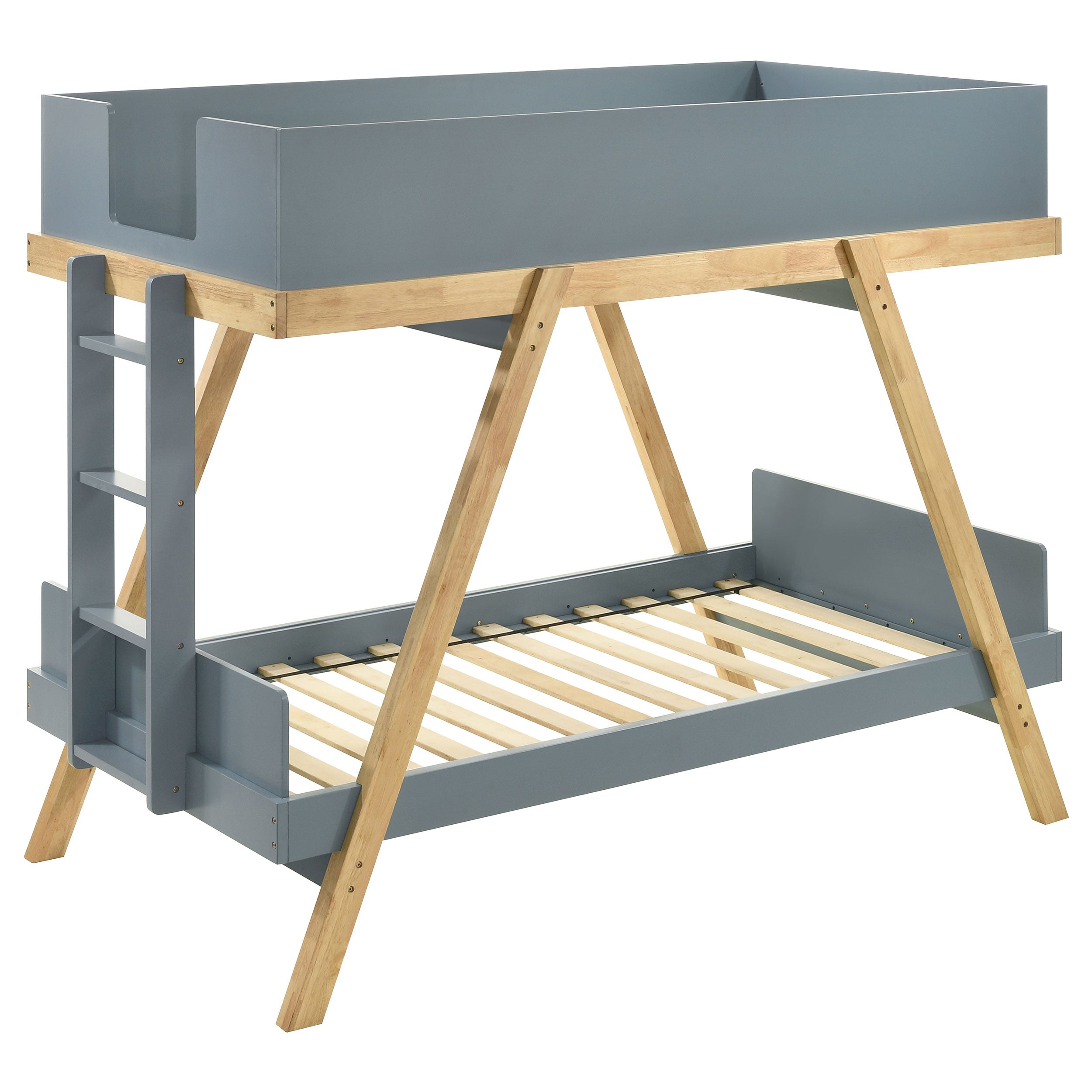 Dar Furniture - Coaster - Frankie Wood Twin Over Twin Bunk Bed Blue and Natural - 460572T