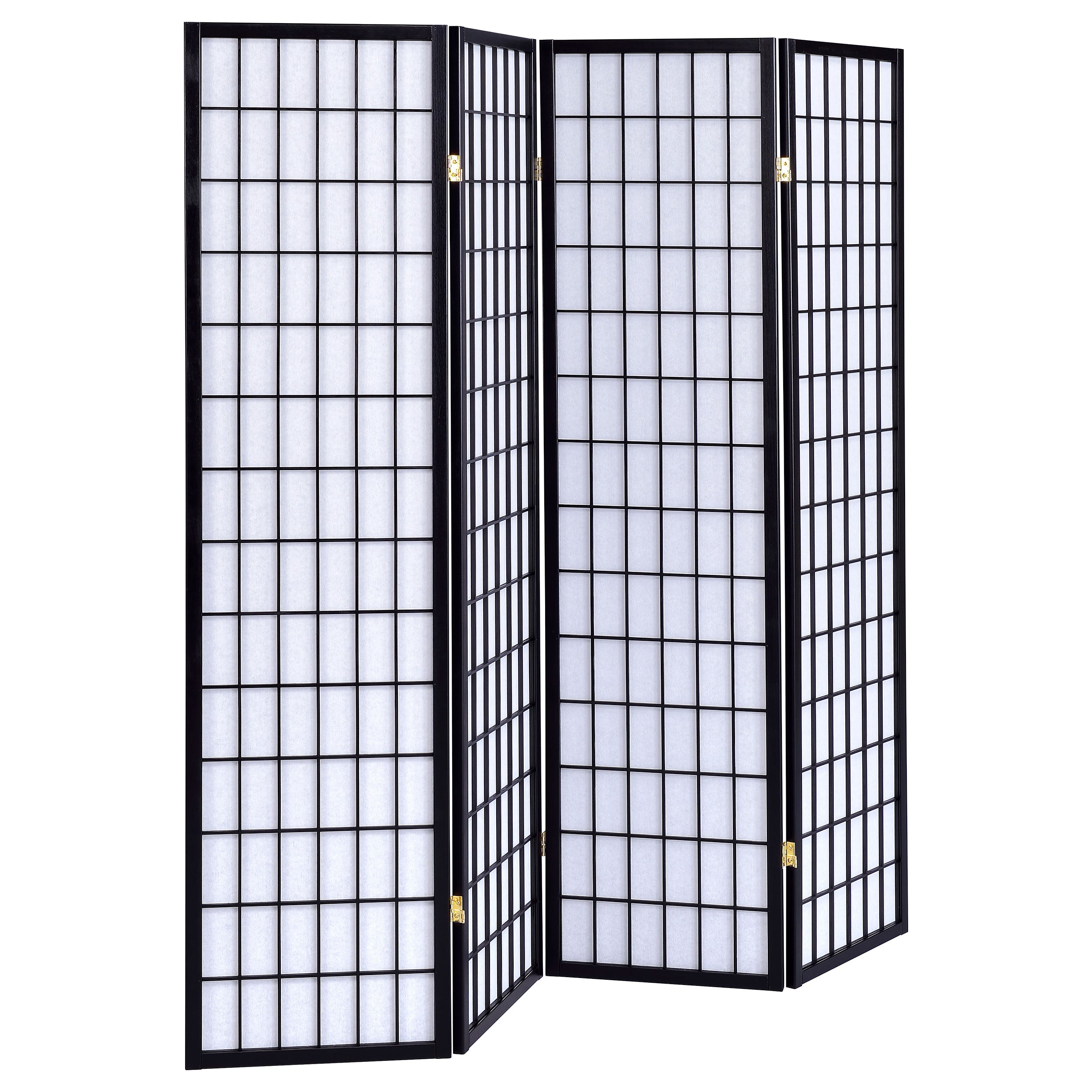 Dar Furniture - Coaster - Roberto 4-Panel Room Divider Folding Shoji Screen Black - 4624