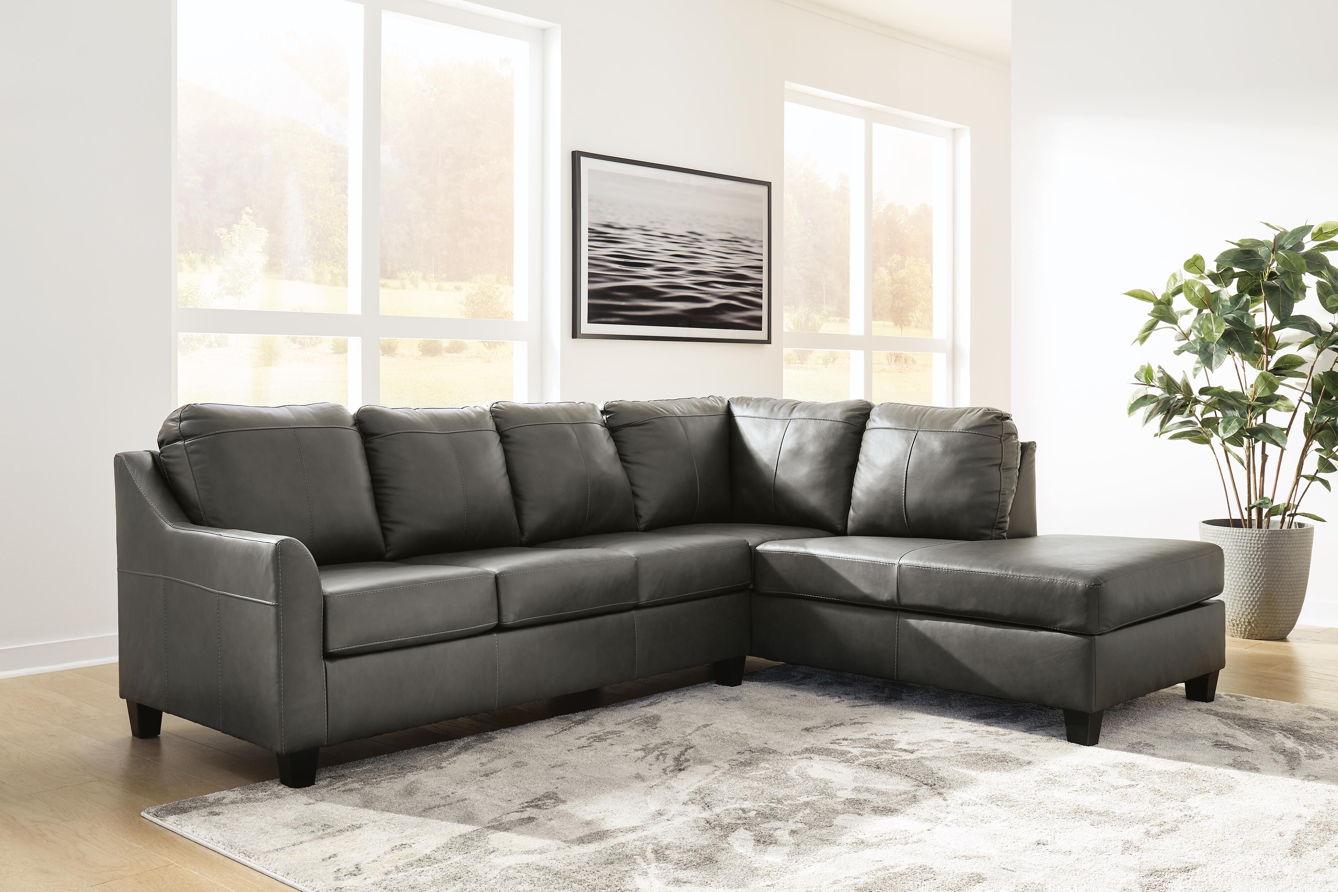 Dar Furniture - Ashley Furniture - Valderno 2-Piece Sectional with Chaise - LAF 2-Piece Sectional with Chaise / Fog - 47804S1