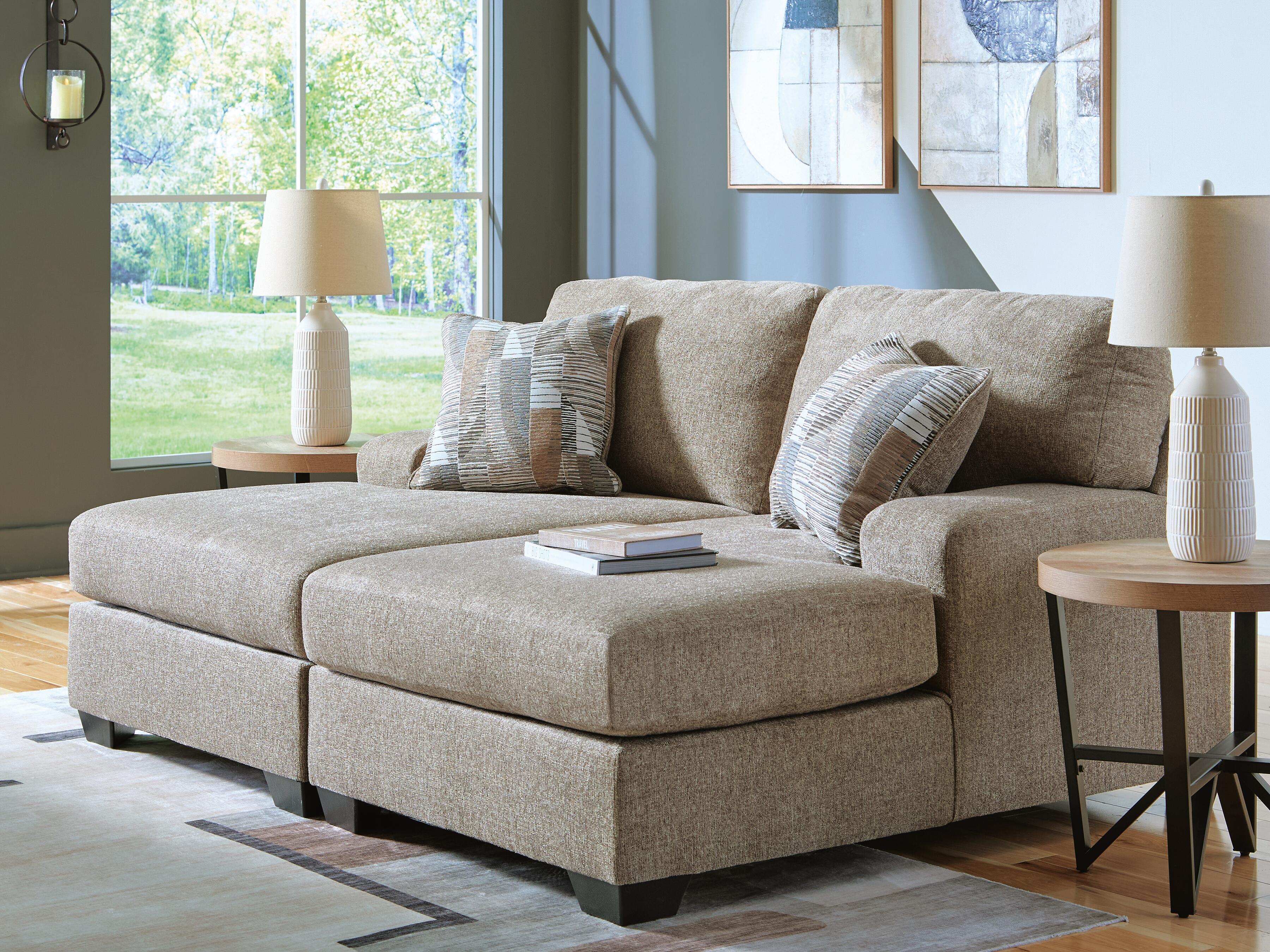 Dar Furniture - Ashley Furniture - Newellen 2-Piece Super Chaise - RAF 2-Piece Super Chaise / Hemp - 48404S4