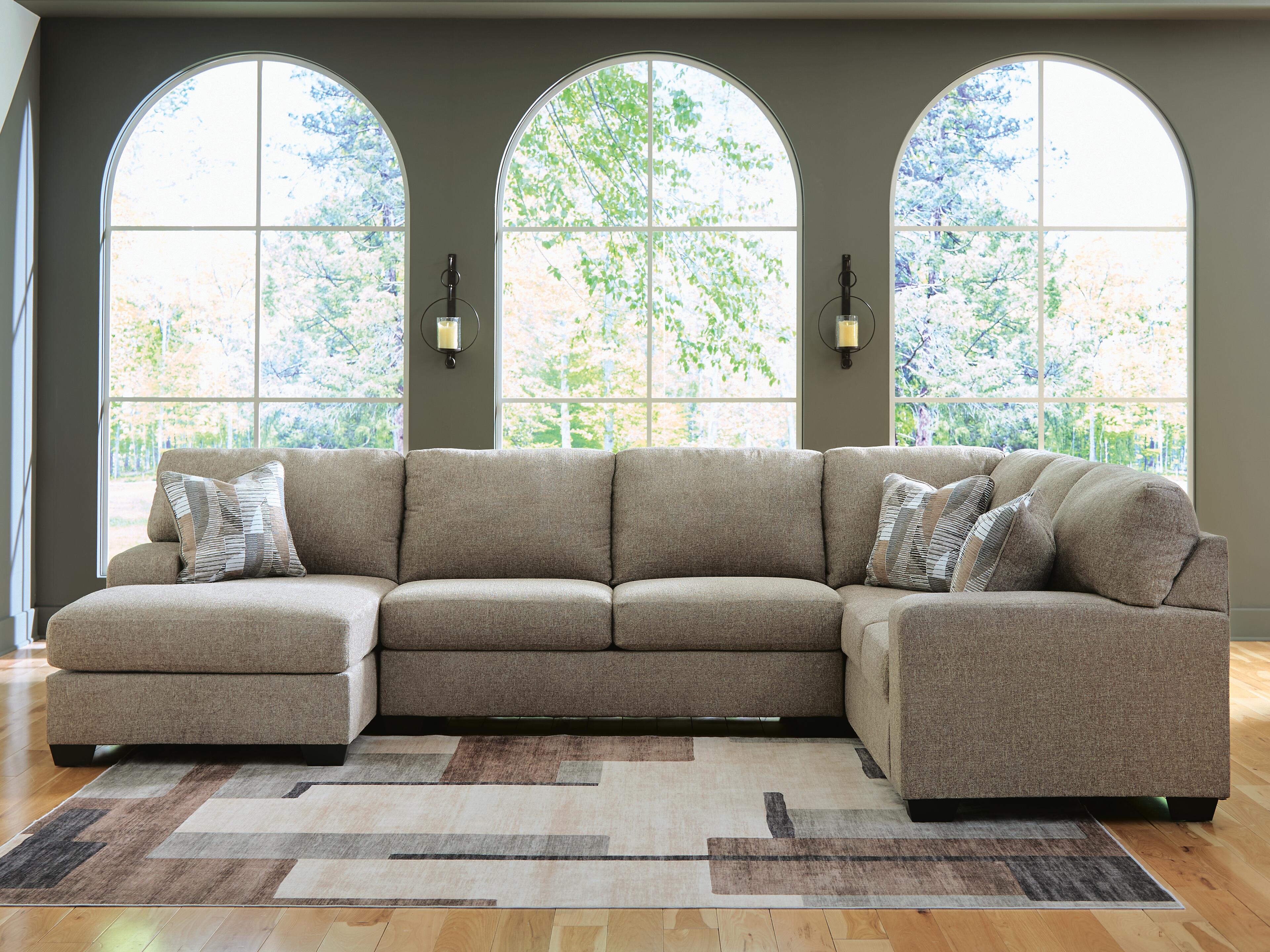 Dar Furniture - Ashley Furniture - Newellen 3-Piece Sleeper Sectional with Chaise - RAF 3-Piece Sleeper Sectional with Chaise / Hemp - 48404S5