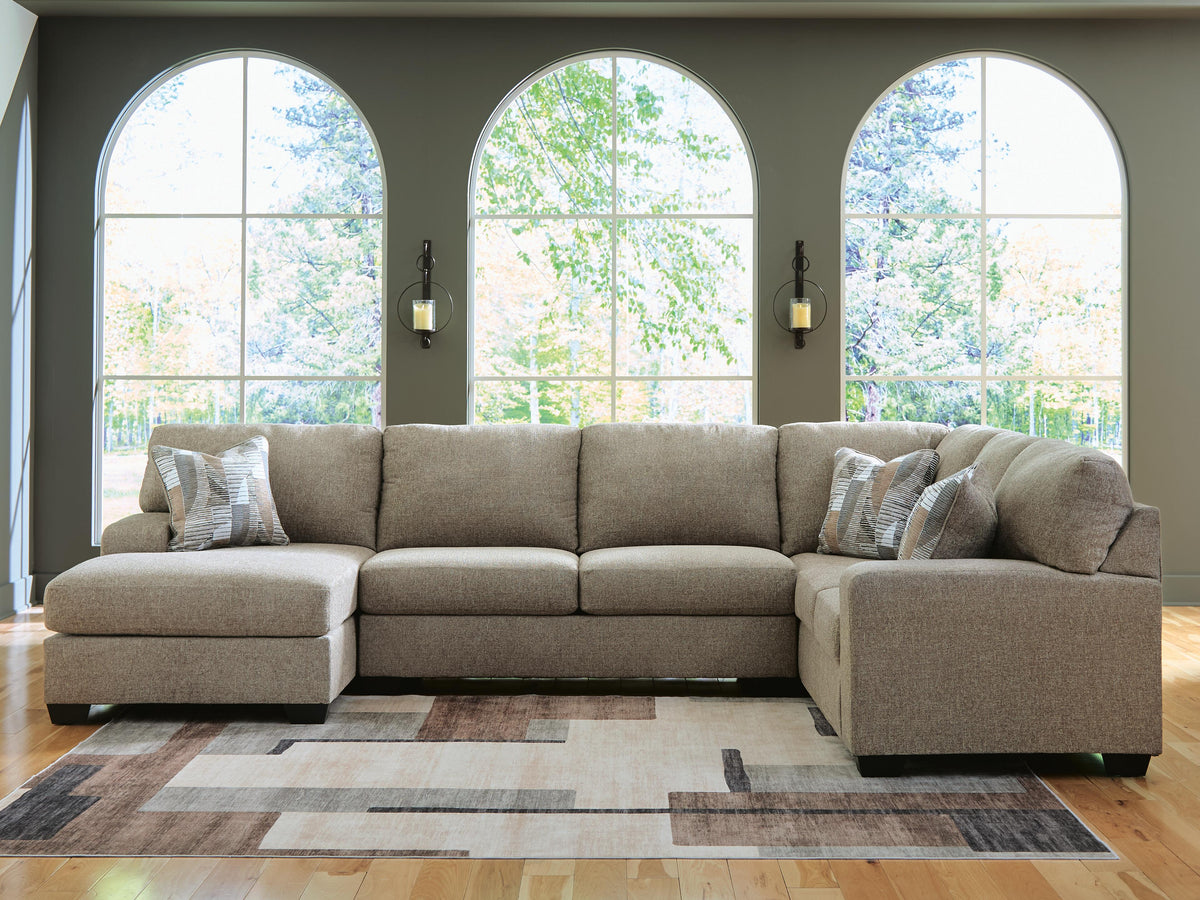 Dar Furniture - Ashley Furniture - Newellen 3-Piece Sleeper Sectional with Chaise - RAF 3-Piece Sleeper Sectional with Chaise / Hemp - 48404S5