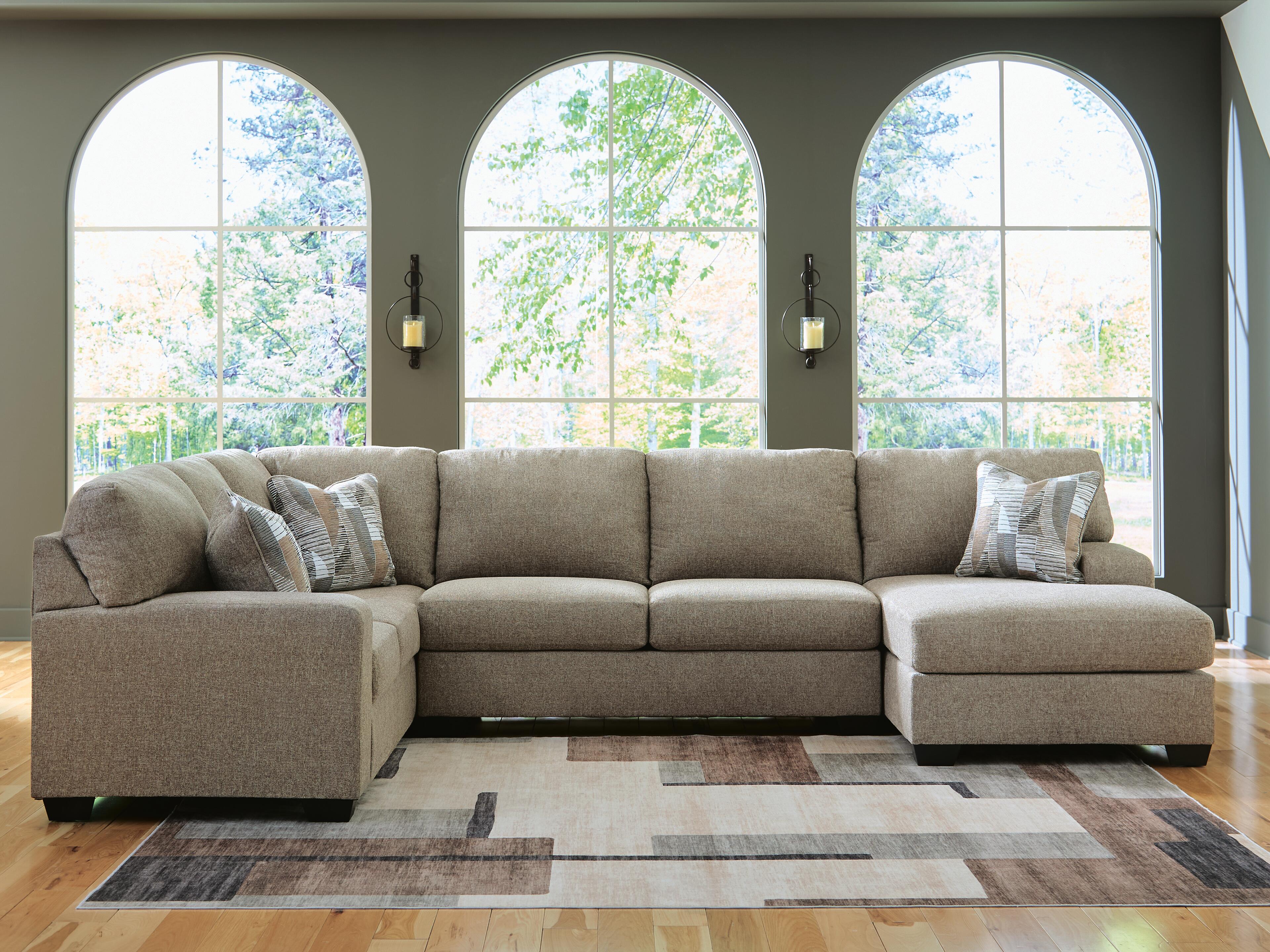 Dar Furniture - Ashley Furniture - Newellen 3-Piece Sectional with Chaise - LAF 3-Piece Sectional with Chaise / Hemp - 48404S2