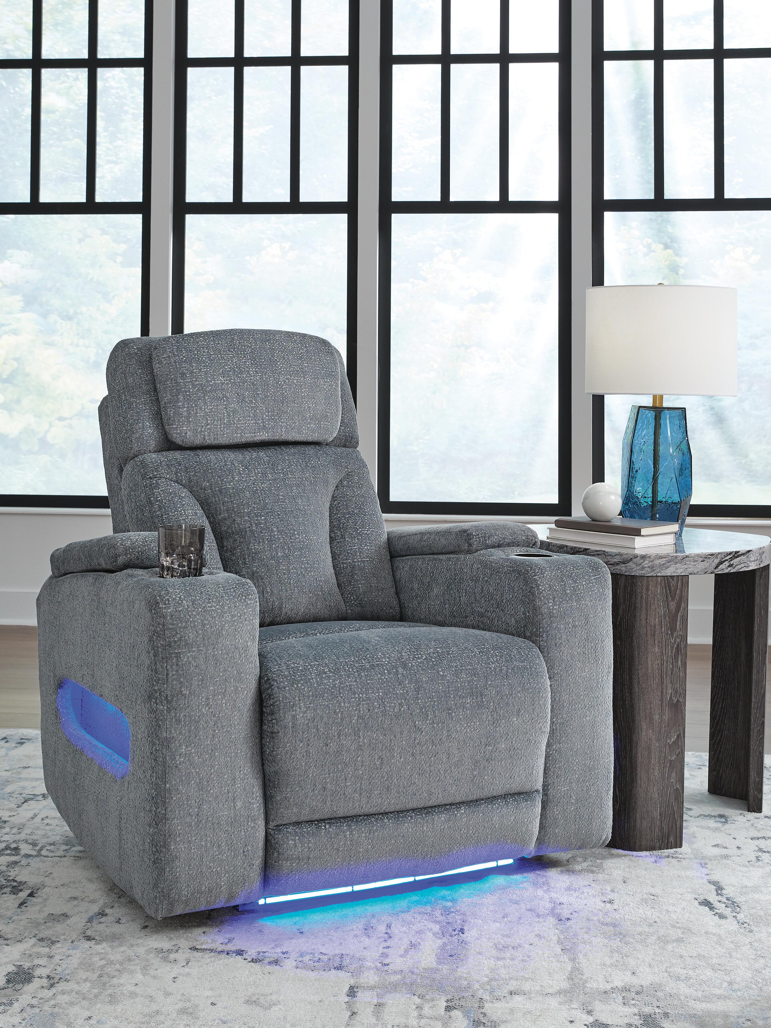 Dar Furniture - Ashley Furniture - Studio Cave Power Recliner - PWR Recliner/ADJ Headrest / Steel - PC4980213