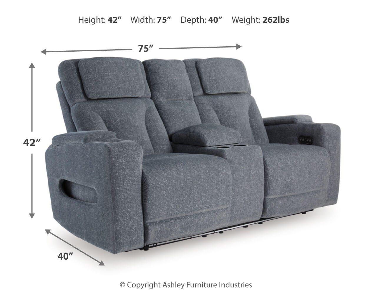 Studio Cave Power Reclining Loveseat with Console