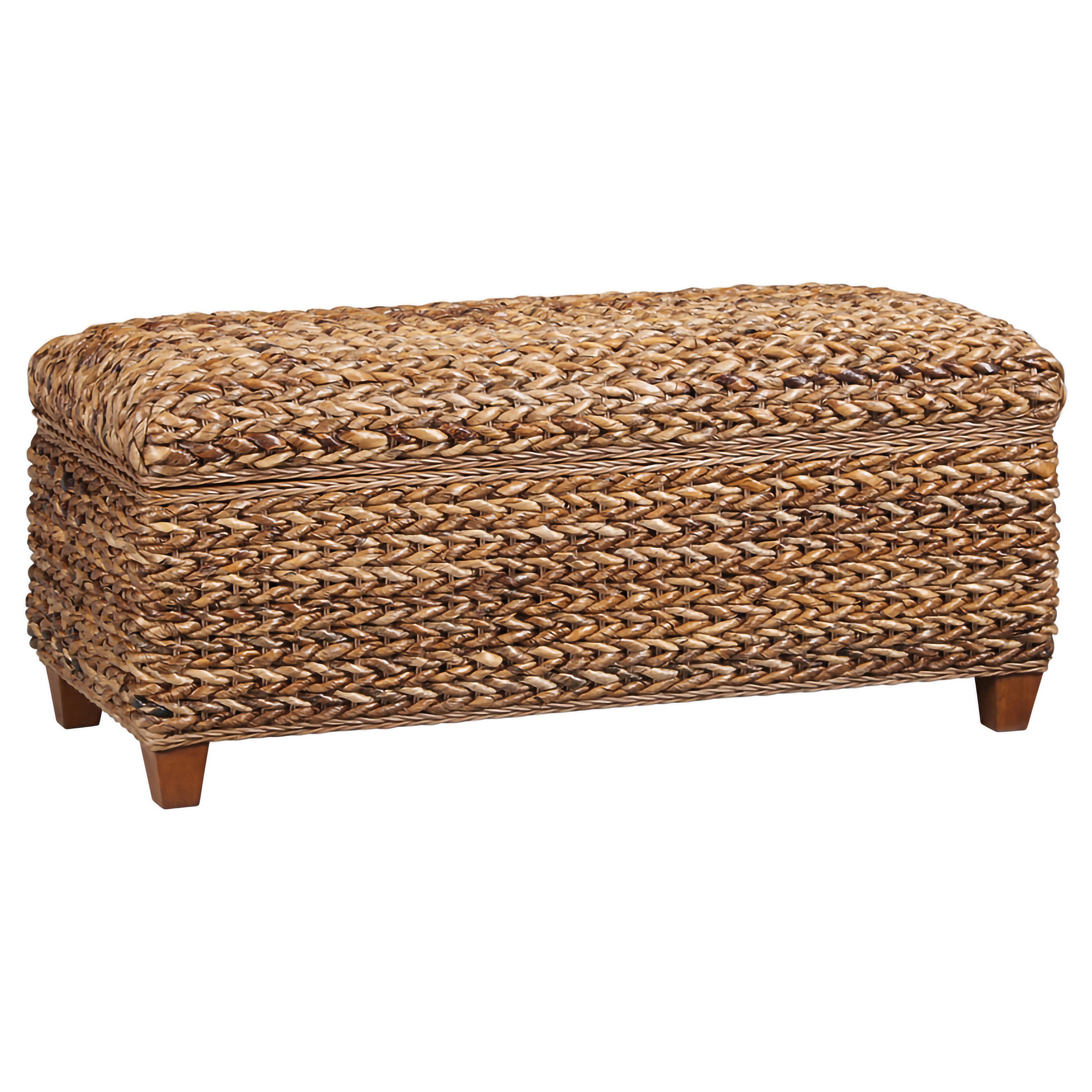 Dar Furniture - Coaster - Laughton Hand-Woven Banana Leaf Storage Bench Amber - 500215