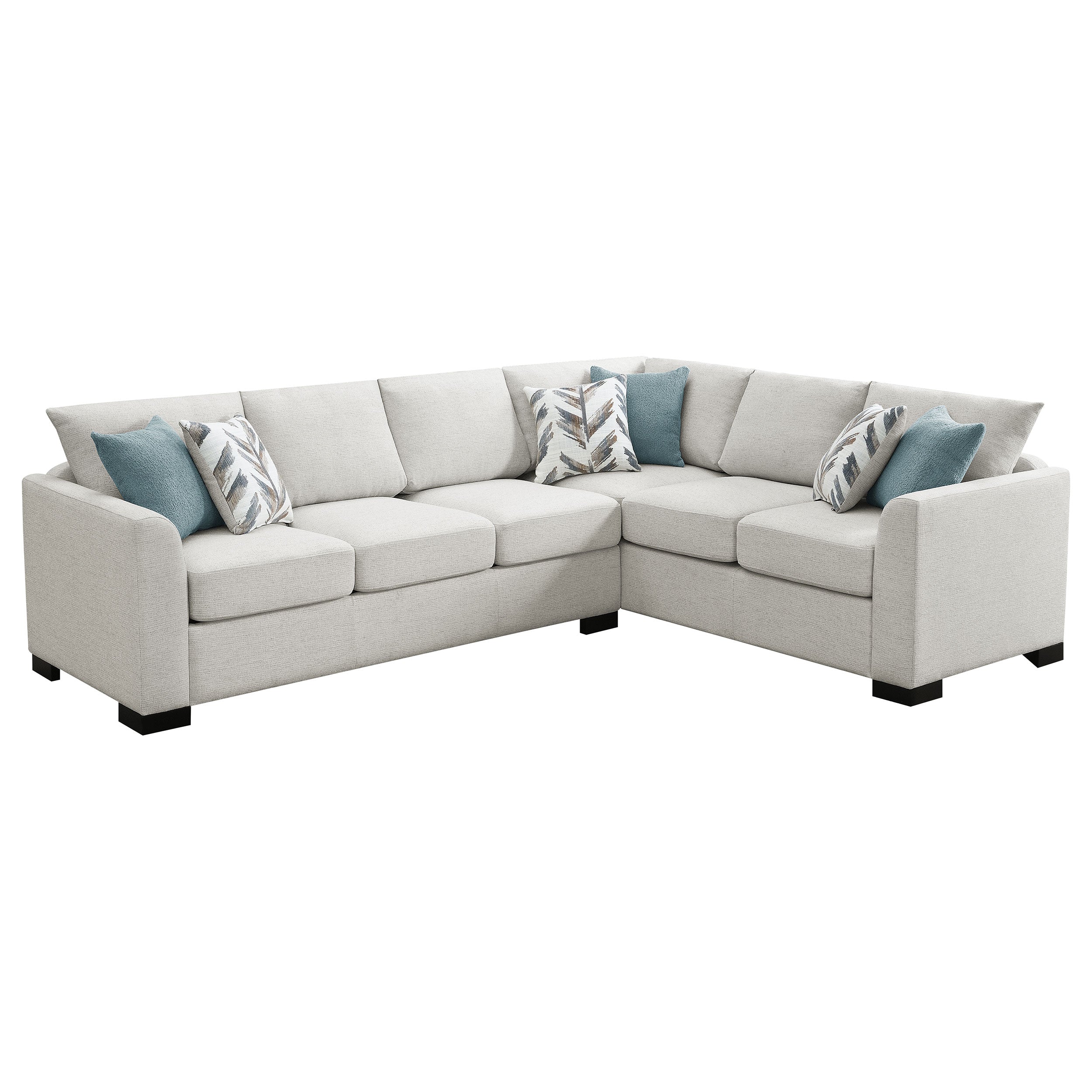 Dar Furniture - Coaster - Ashford Chenille Upholstered Sleeper Sectional Sofa Greige - 500818