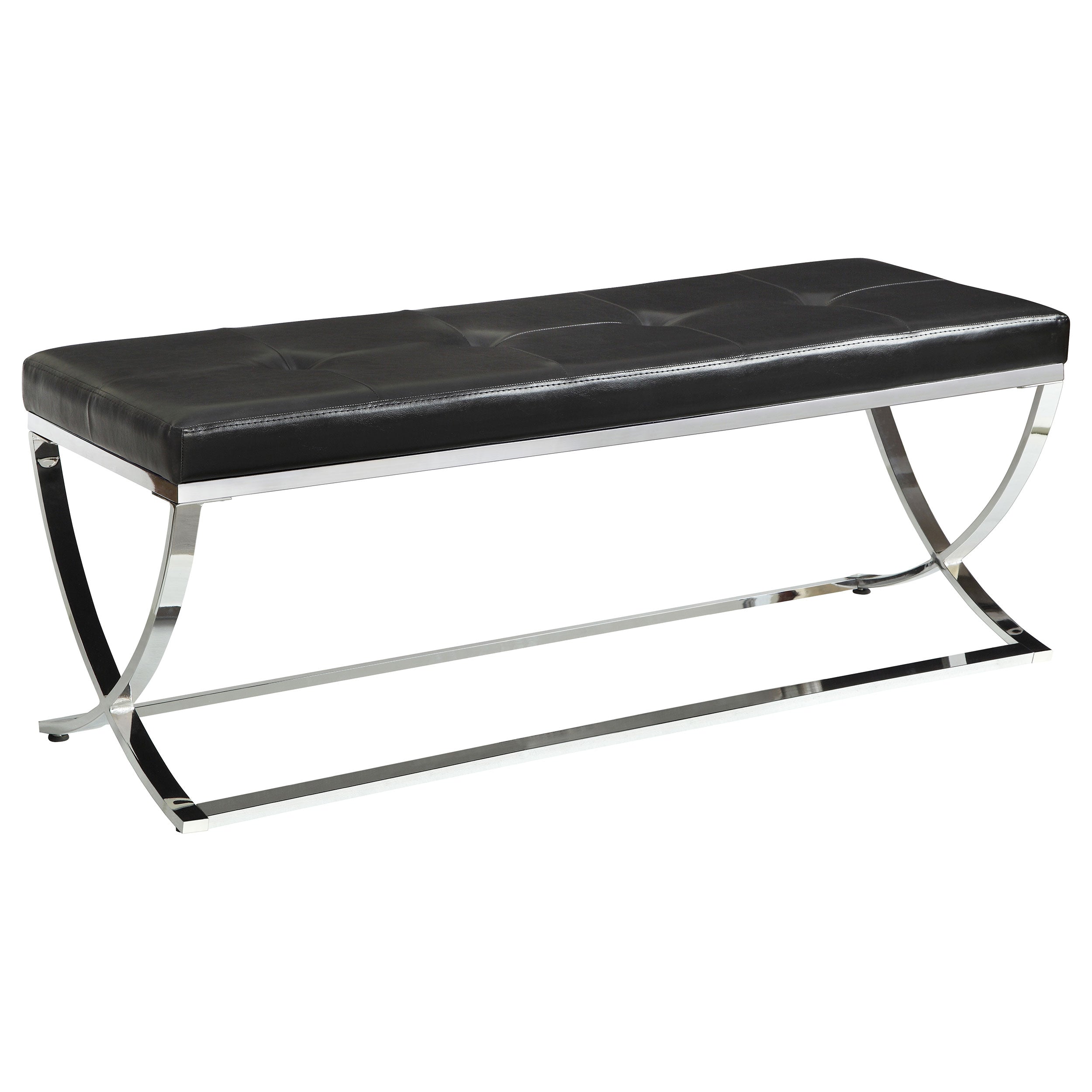 Dar Furniture - Coaster - Walton Leatherette Upholstered Tufted Accent Bench Black - 501156