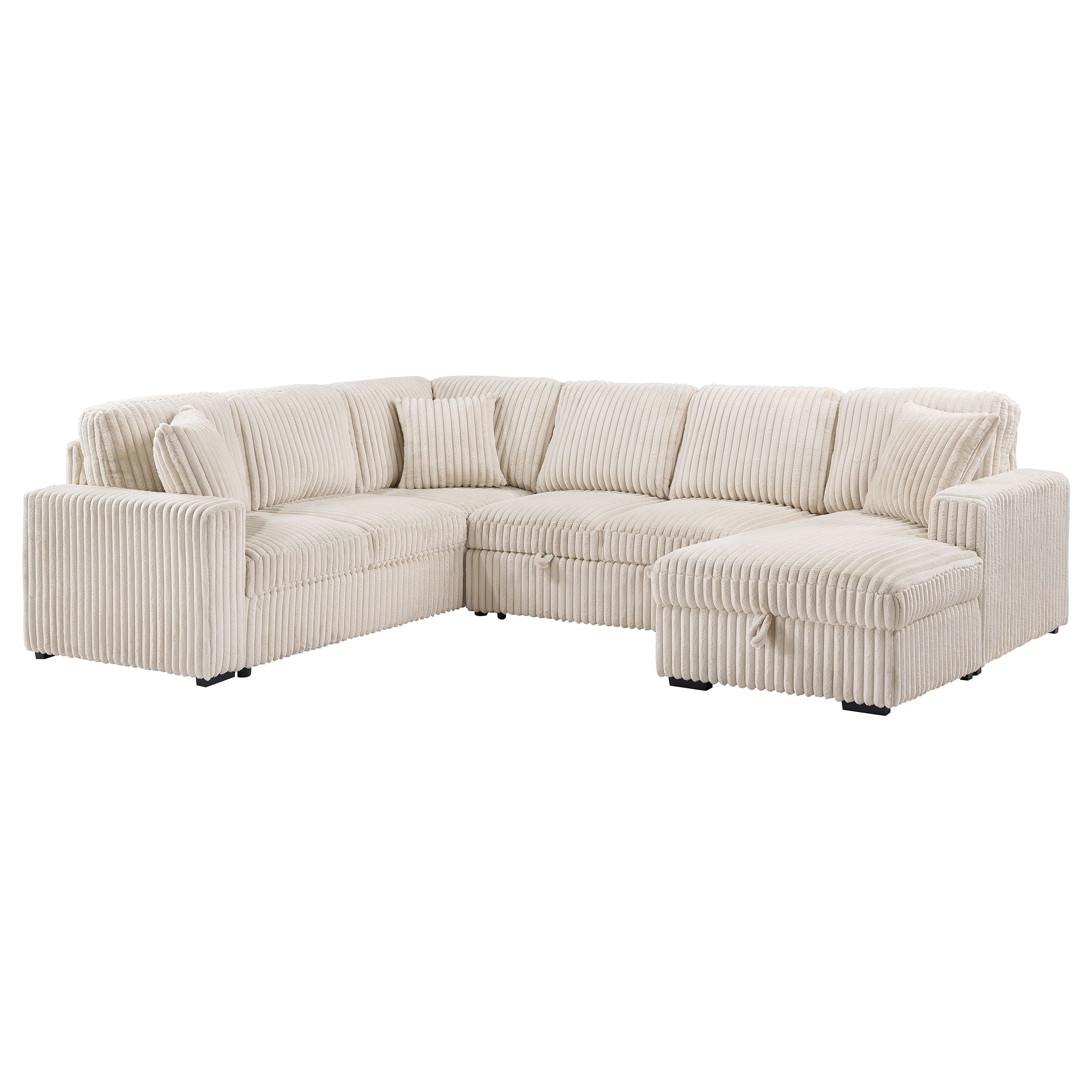 Dar Furniture - Coaster - Devonshire Sleeper Sectional Sofa Storage Chaise Camel - 501205