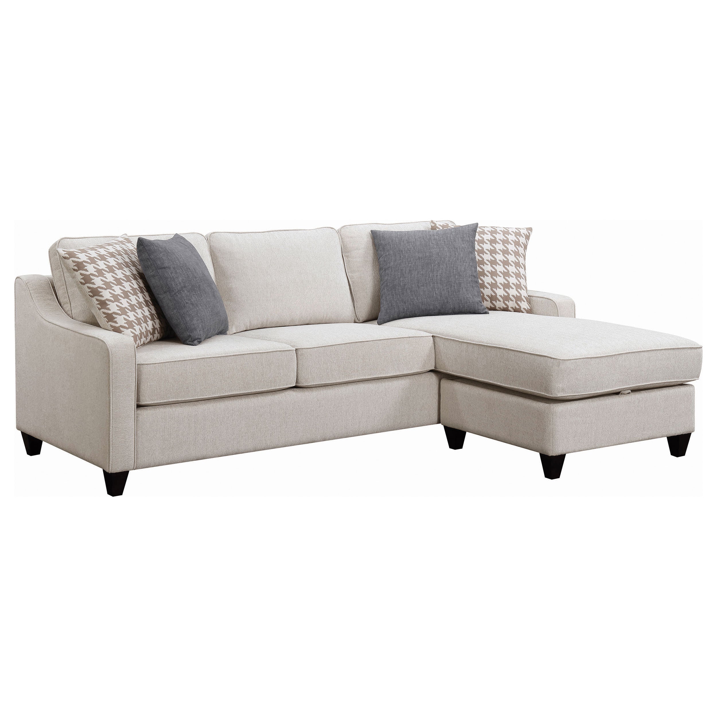 Dar Furniture - Coaster - Mcloughlin Upholstered Sloped Arm Sectional Sofa Platinum - 501840