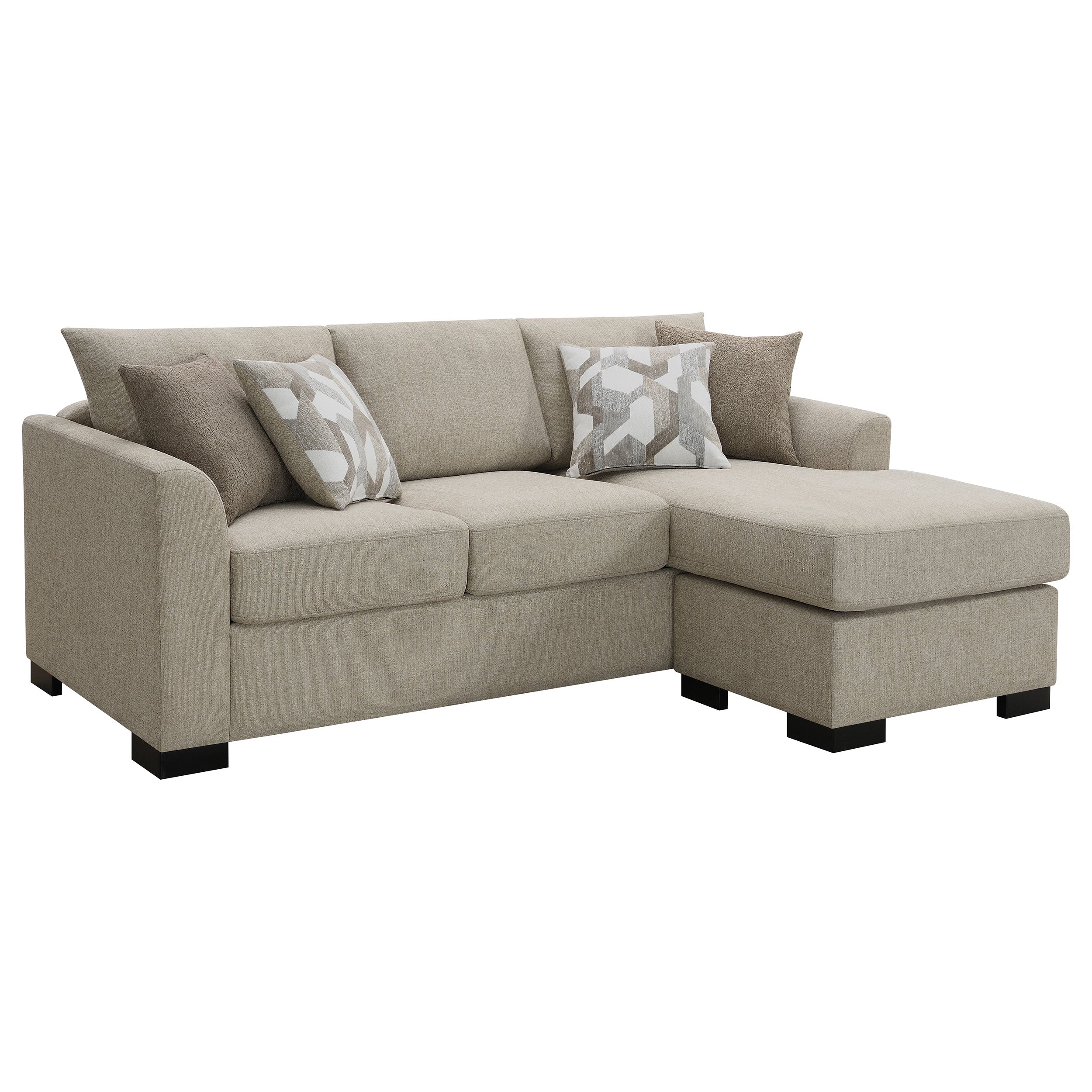 Dar Furniture - Coaster - Storey Upholstered Sleeper Sectional Chaise Sofa Camel - 504778