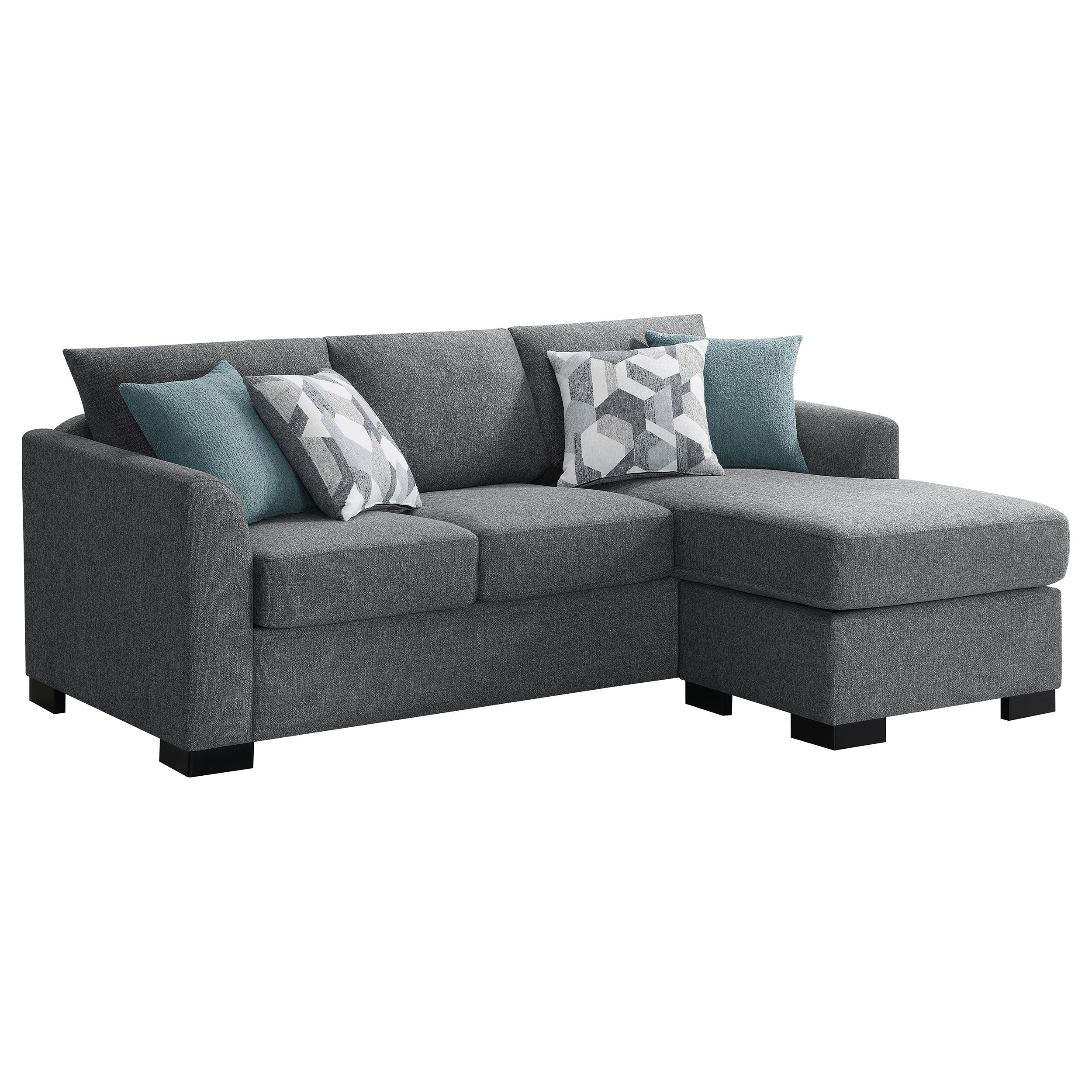 Dar Furniture - Coaster - Storey Upholstered Sleeper Sectional Chaise Sofa Grey - 504779