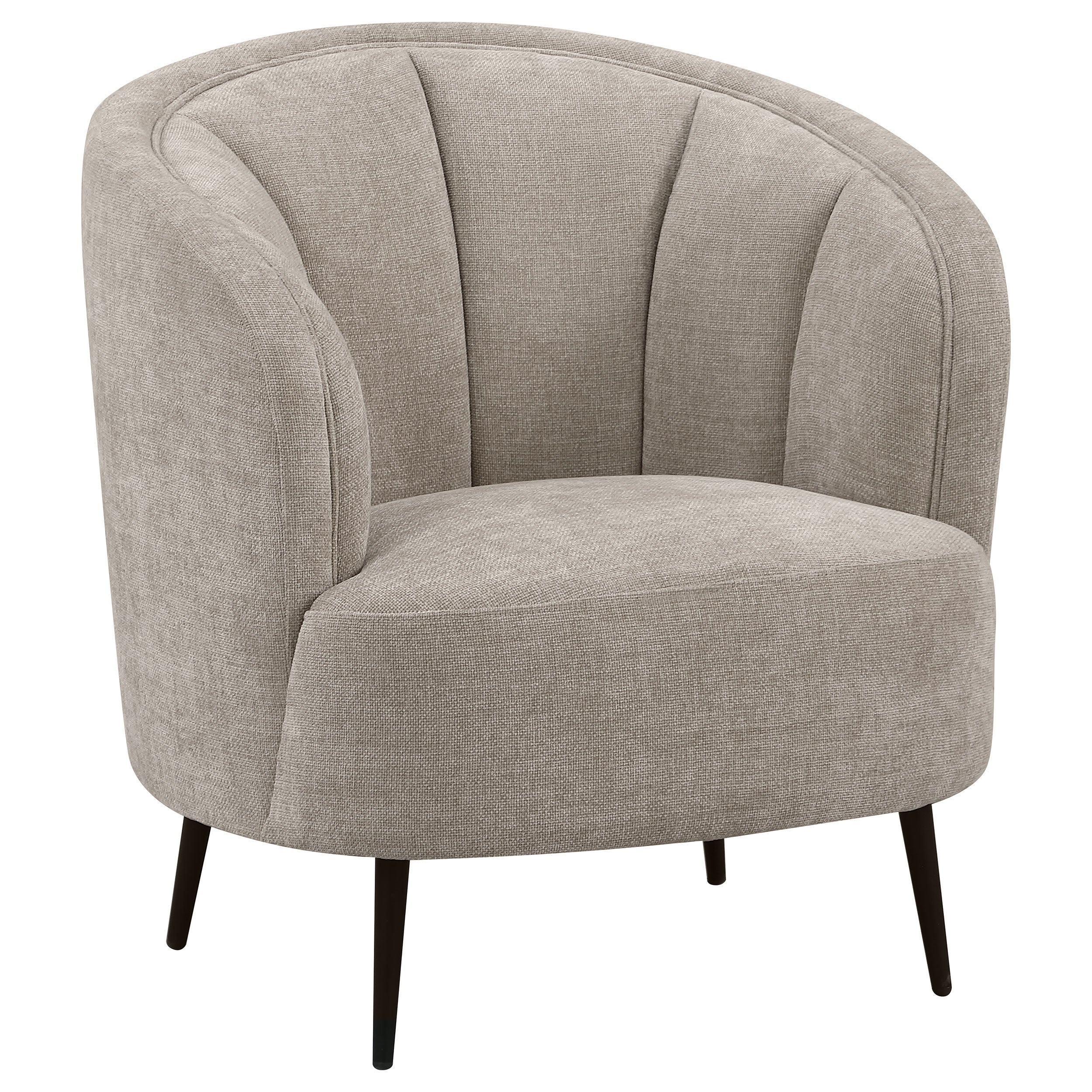 Dar Furniture - Coaster - Ellorie Upholstered Channel Back Curved Chair Beige - 504839