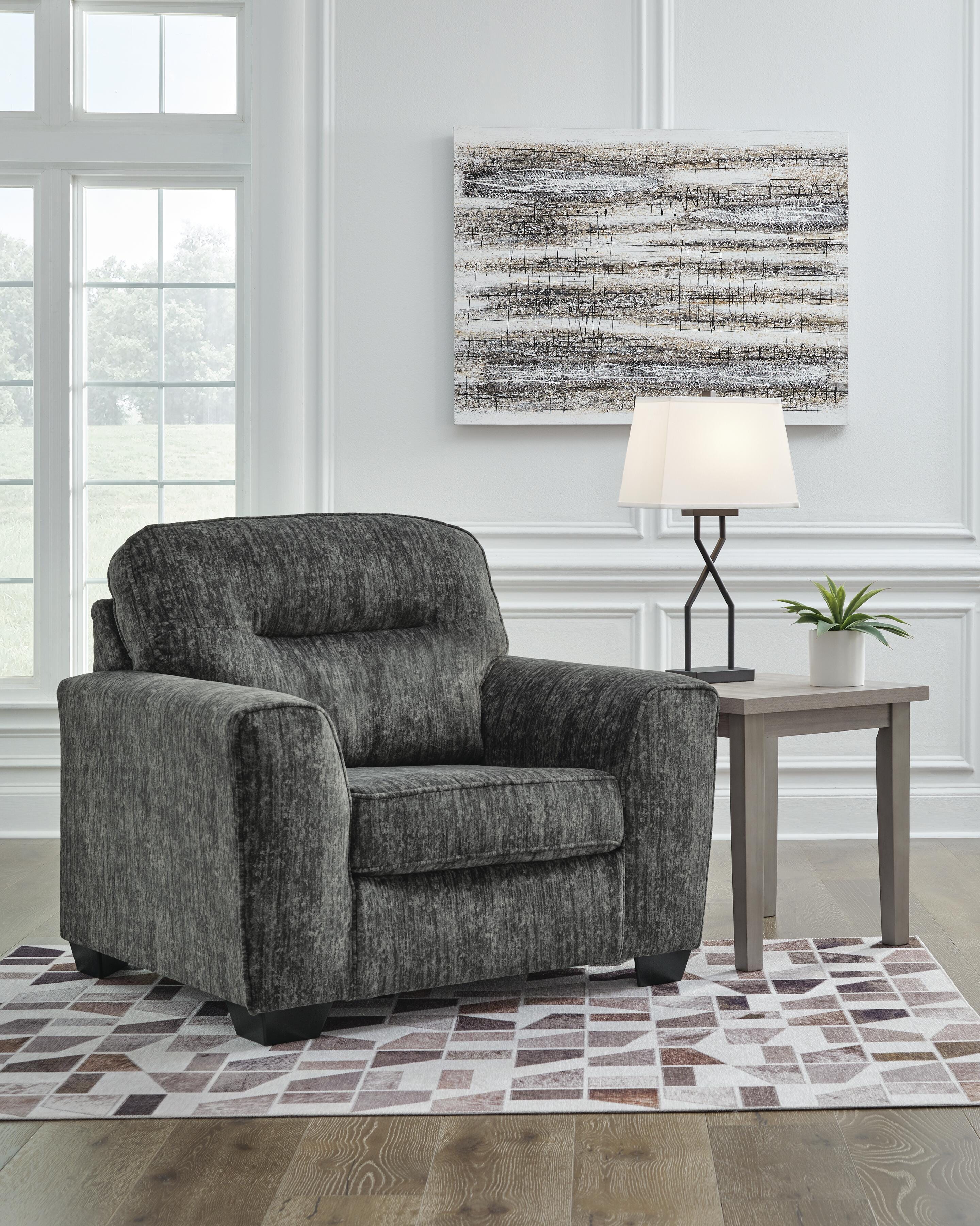 Dar Furniture - Ashley Furniture - Lonoke Oversized Chair - Chair and a Half / Gunmetal - 5050423