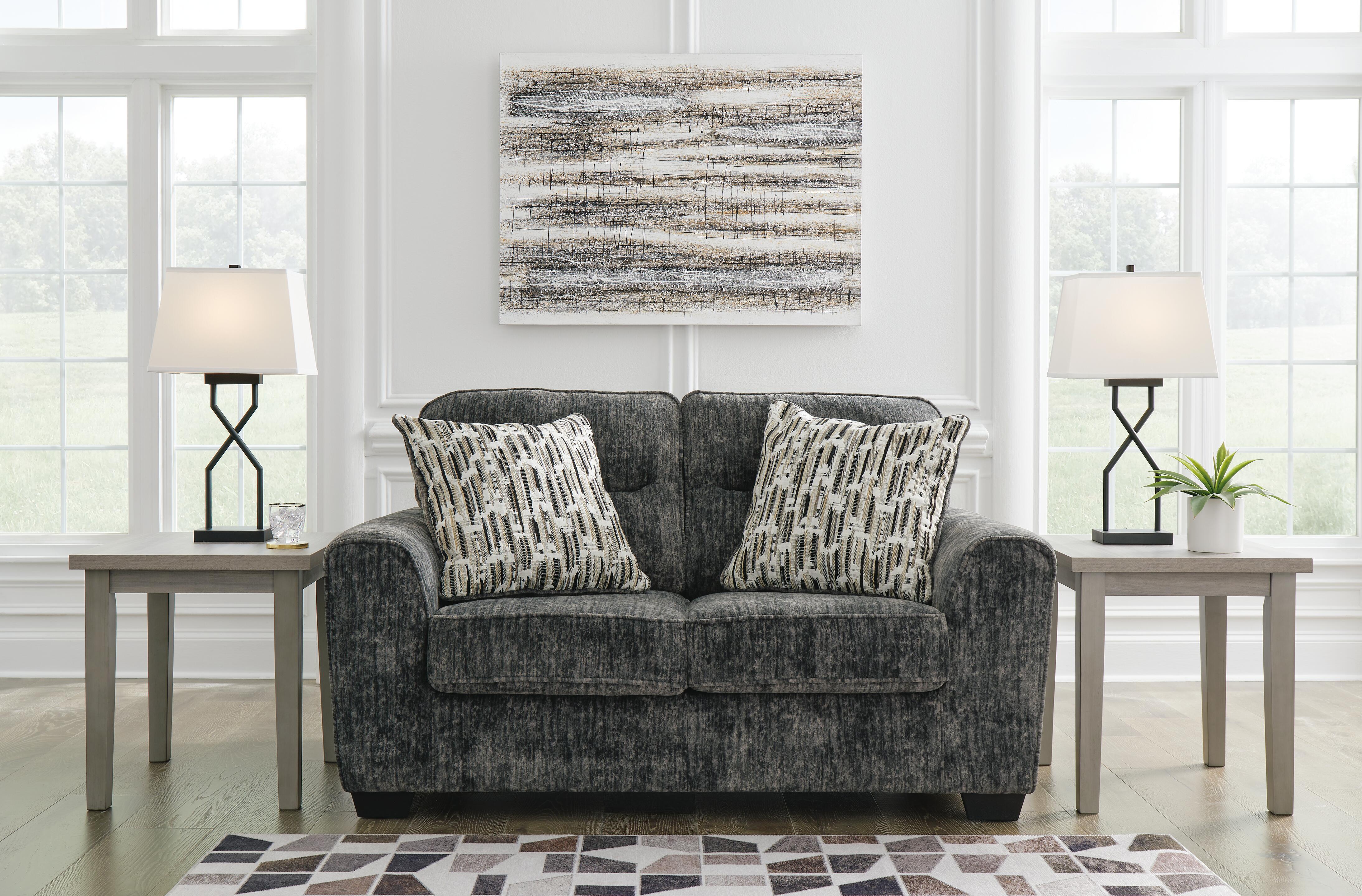 Dar Furniture - Ashley Furniture - Lonoke Loveseat - Loveseat / Gunmetal - 5050435