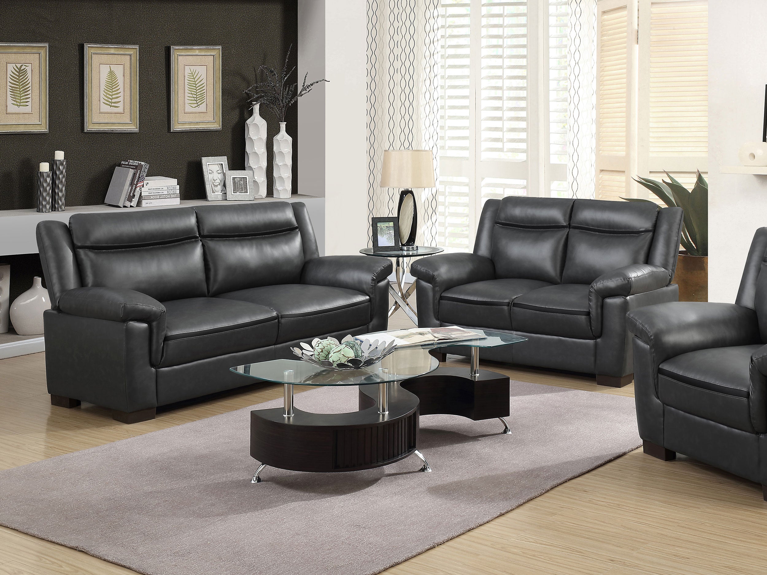 Dar Furniture - Coaster - Arabella 2-piece Upholstered Padded Arm Sofa Set Grey - 506591-S2