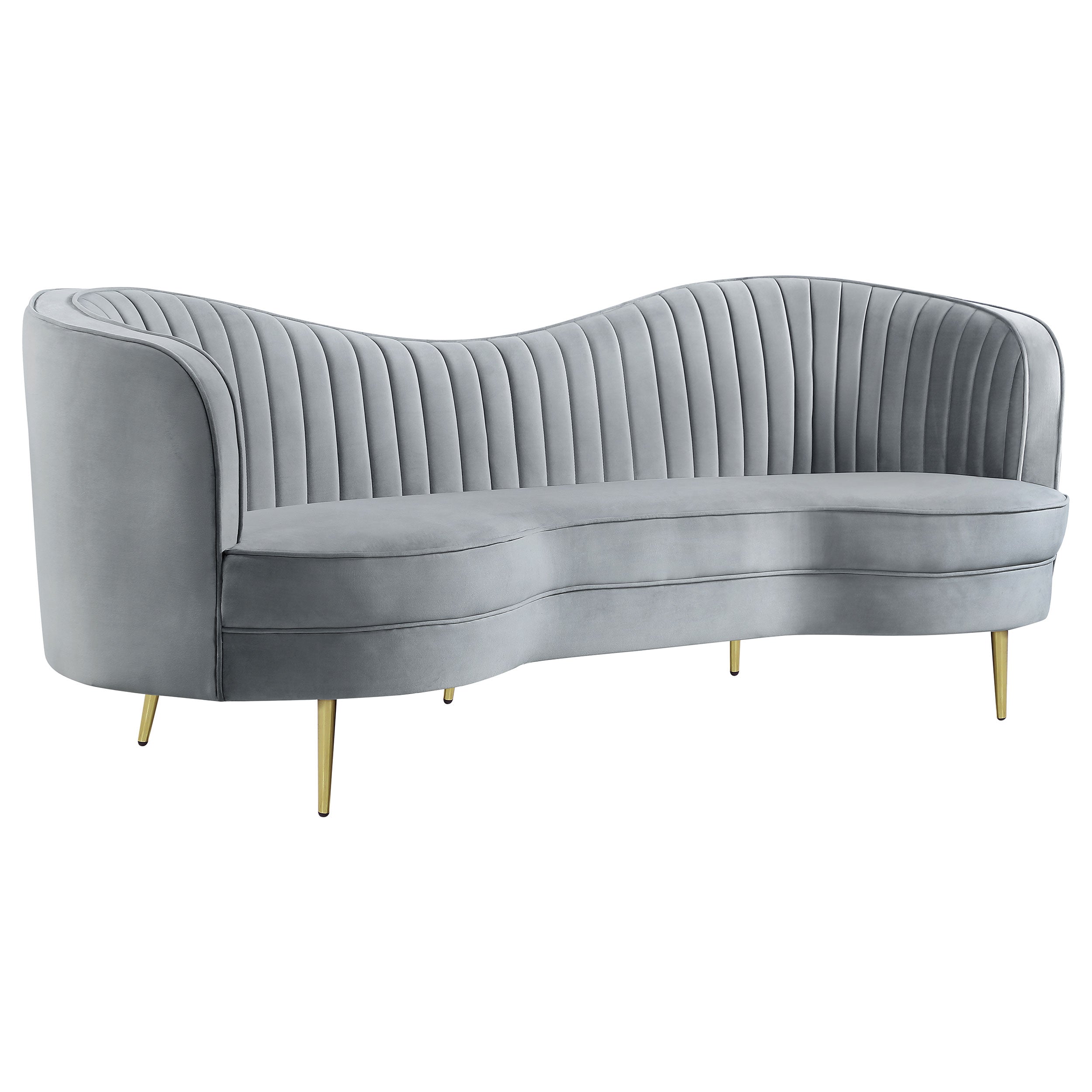 Dar Furniture - Coaster - Sophia Upholstered Channel Tufted Sofa Grey - 506864