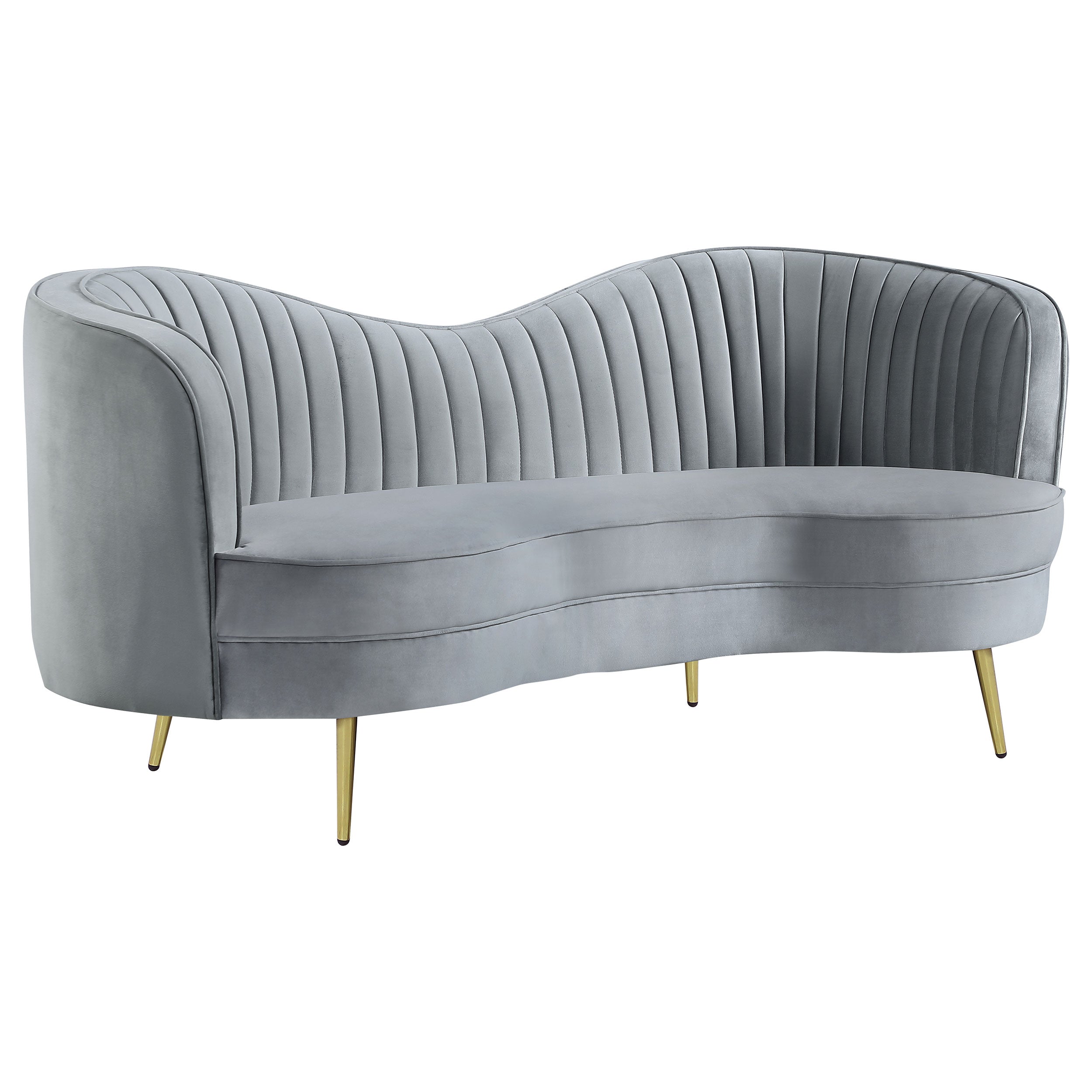 Dar Furniture - Coaster - Sophia Upholstered Channel Tufted Loveseat Grey - 506865