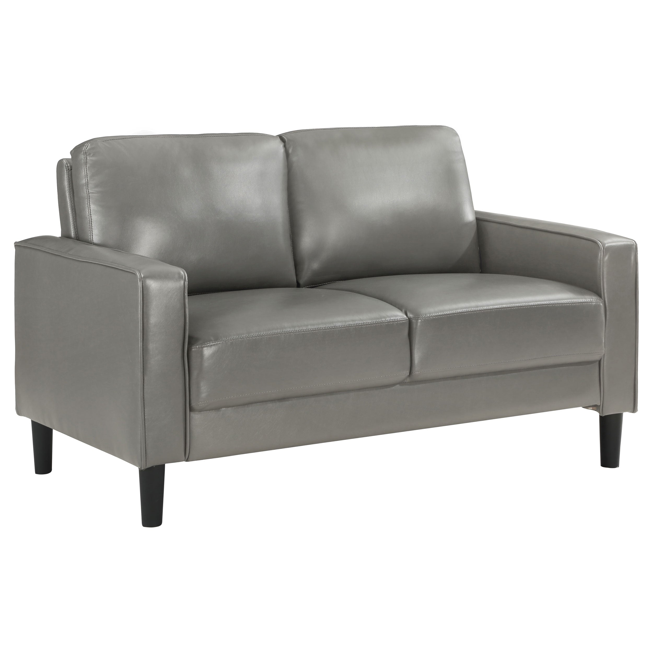 Dar Furniture - Coaster - Ruth Upholstered Track Arm Loveseat Grey - 508366