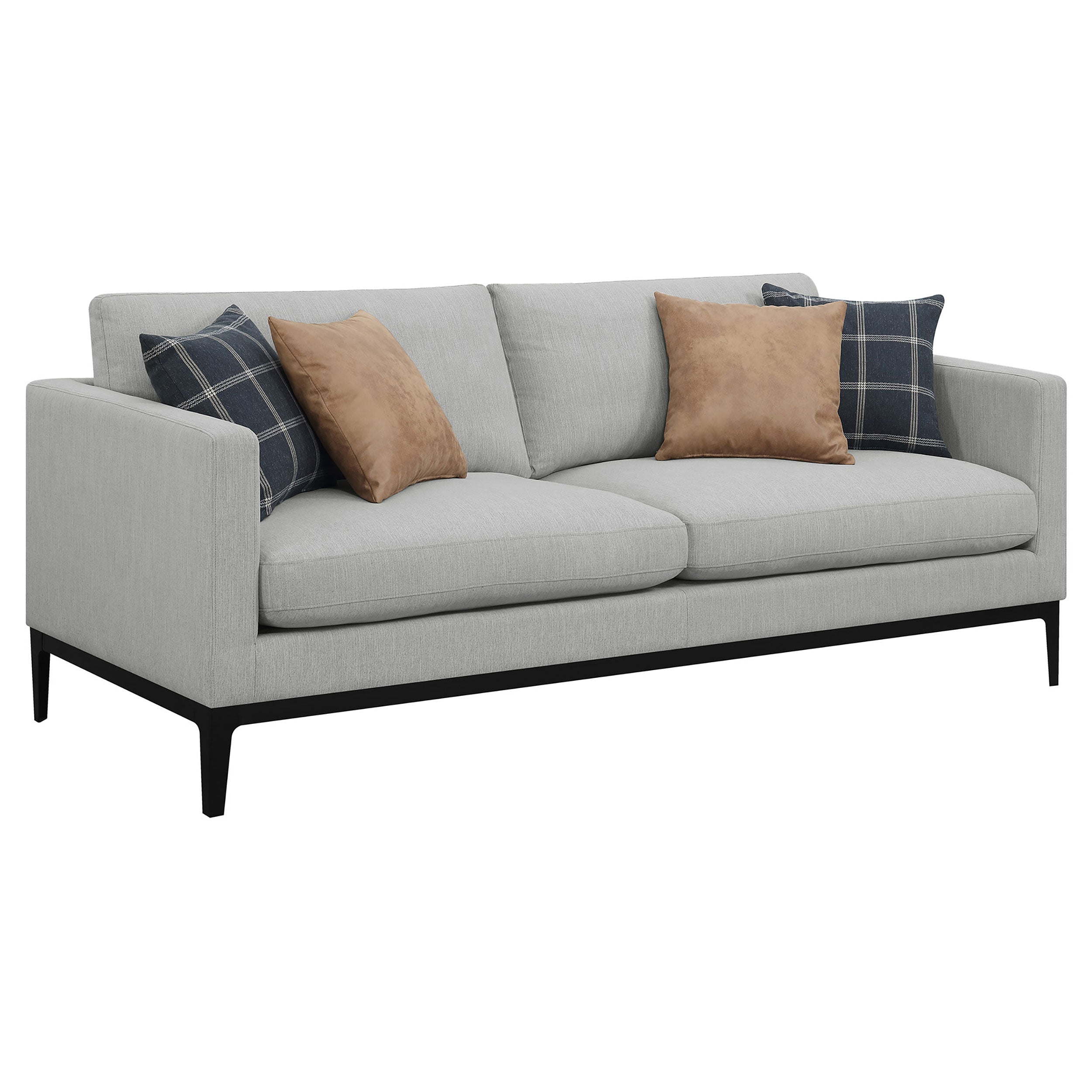 Dar Furniture - Coaster - Apperson Upholstered Track Arm Sofa Light Grey - 508681