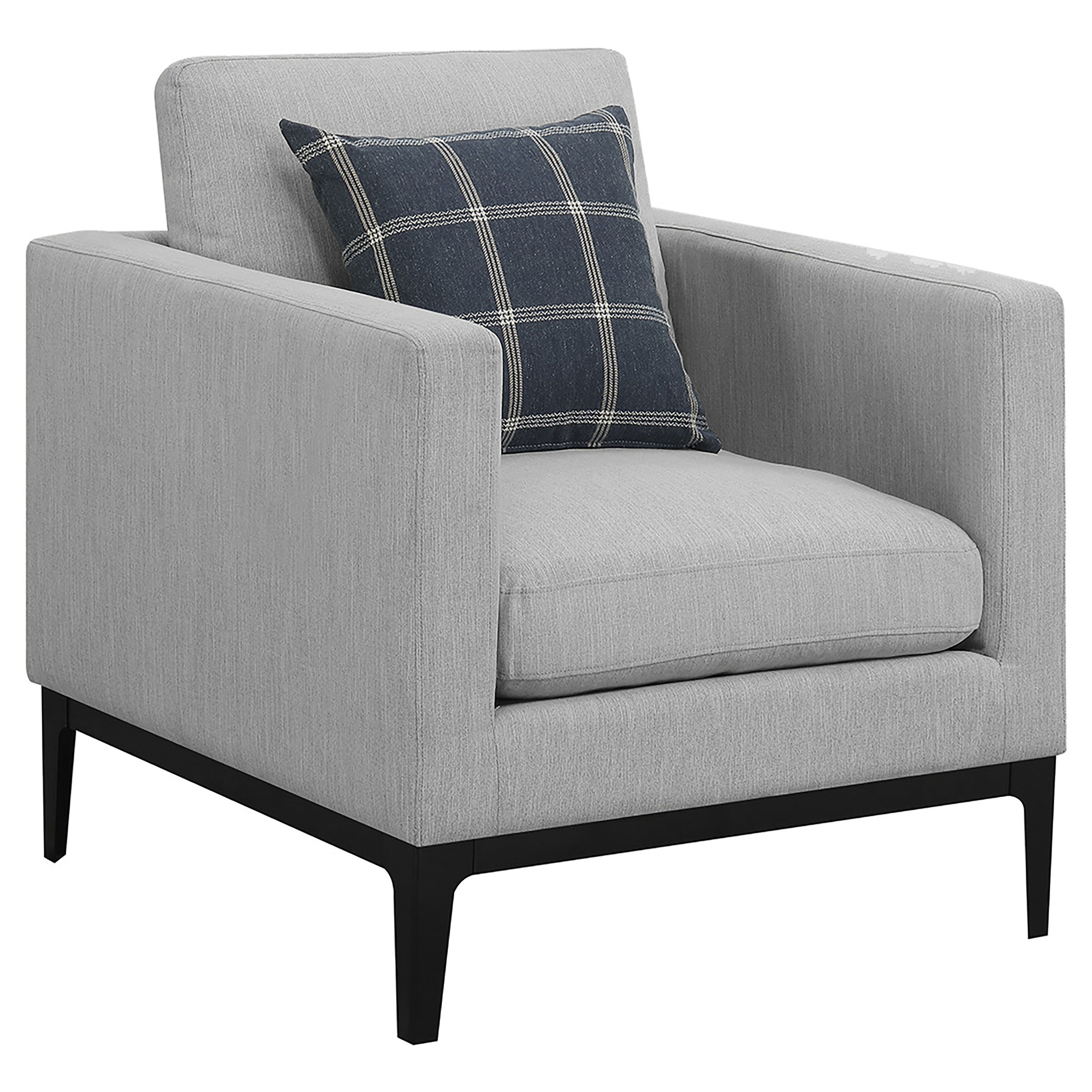 Dar Furniture - Coaster - Apperson Upholstered Track Arm Accent Chair Light Grey - 508683