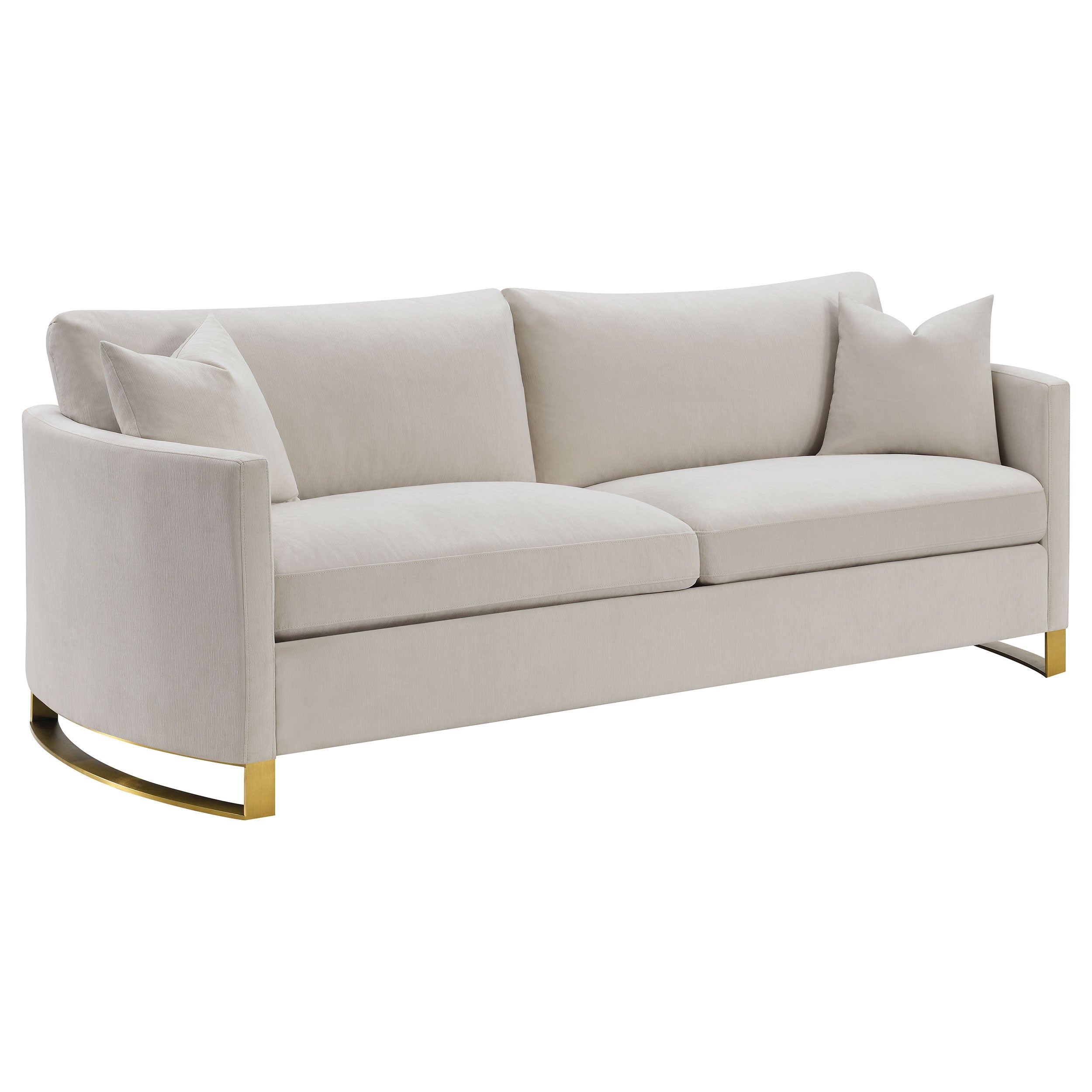 Dar Furniture - Coaster - Corliss Upholstered Curved Track Arm Sofa Beige - 508821