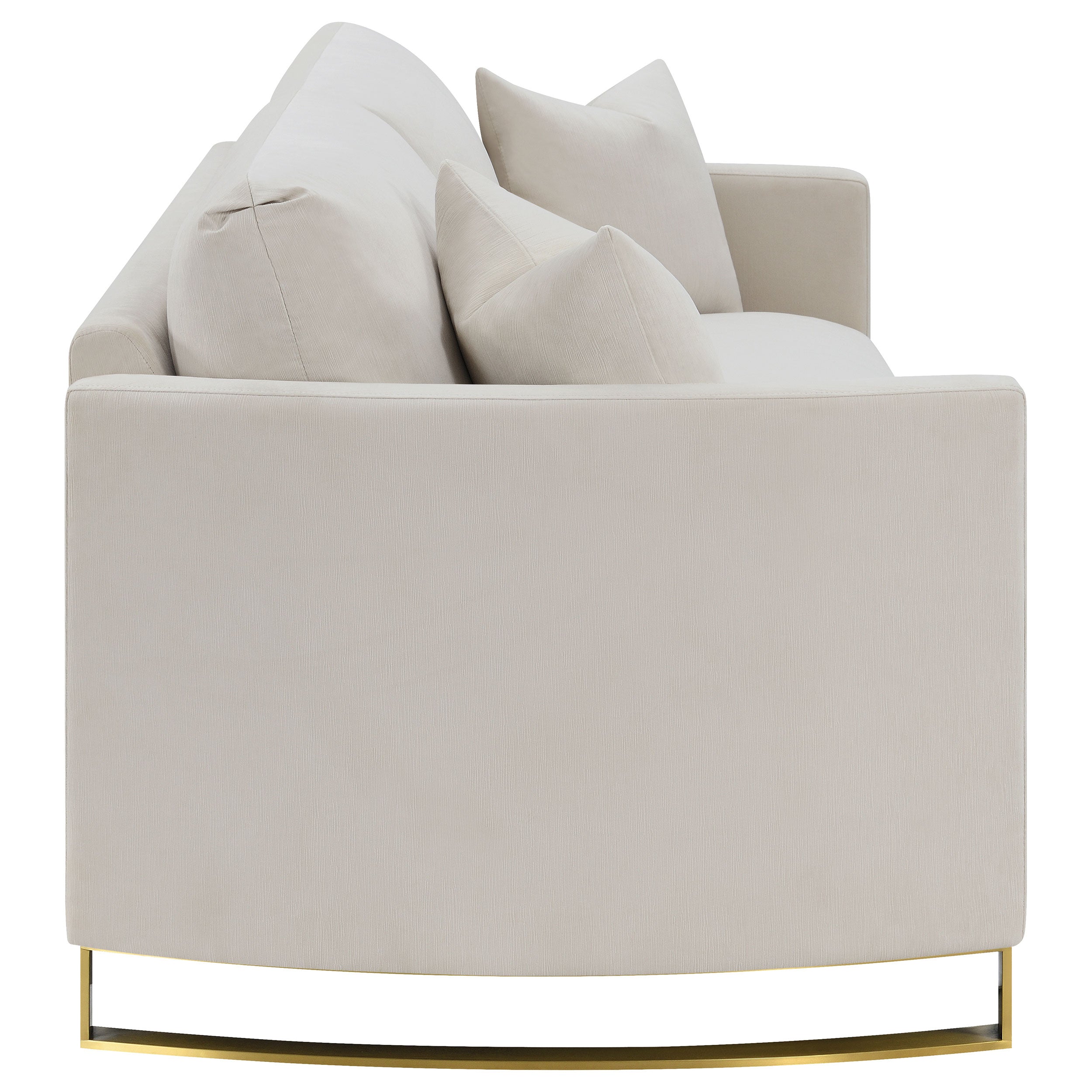 Corliss Upholstered Curved Track Arm Sofa Beige